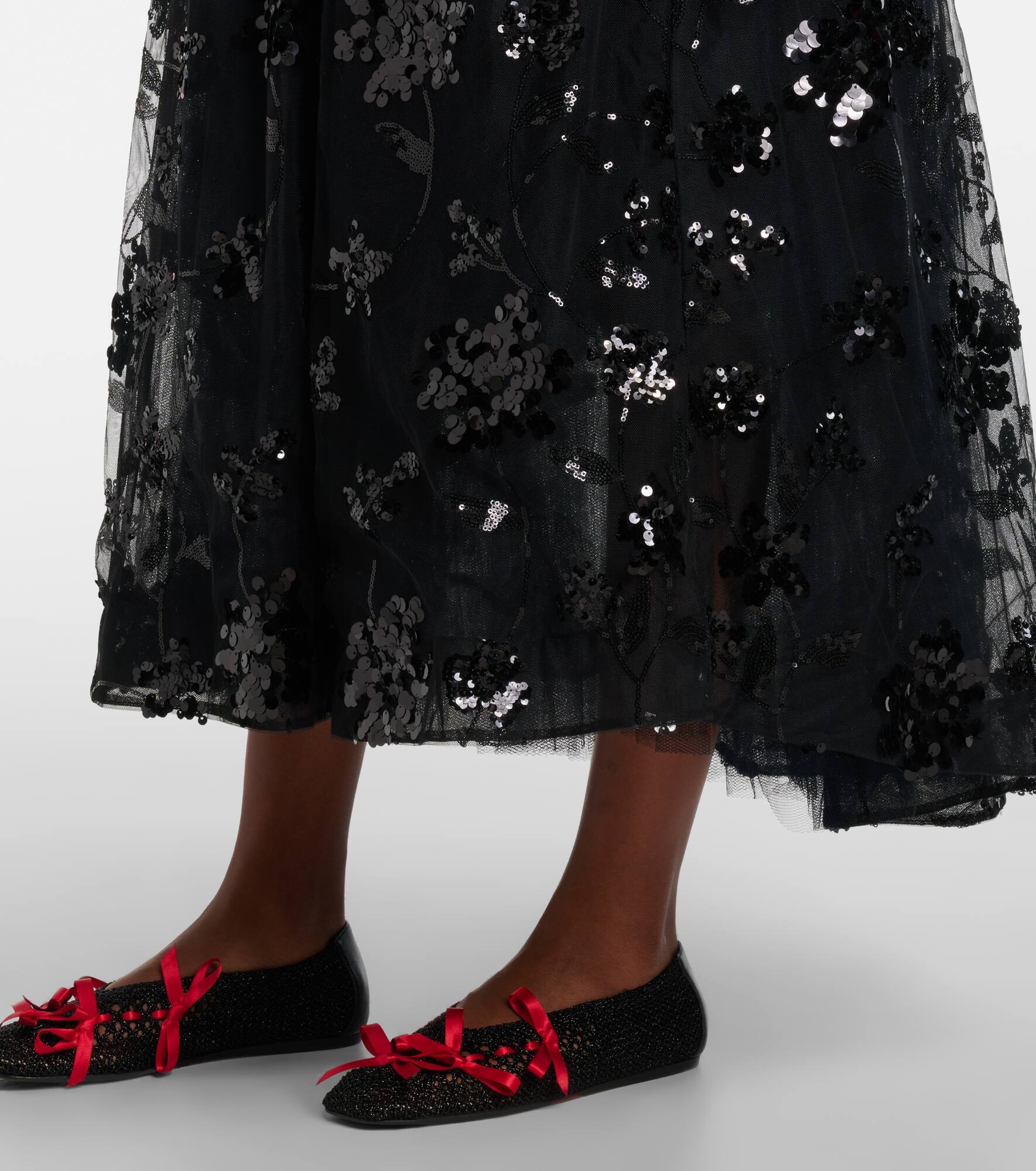 Sequined tulle midi skirt - 5