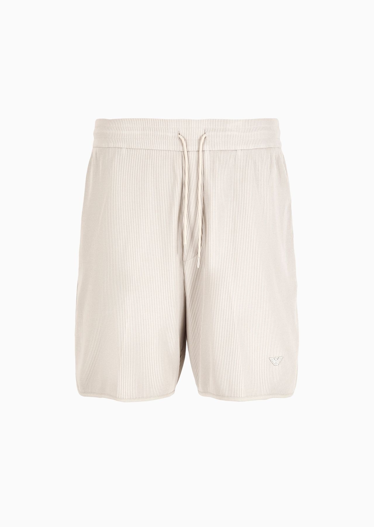 Comfort-fit drawstring Bermuda shorts in canneté jersey - 1