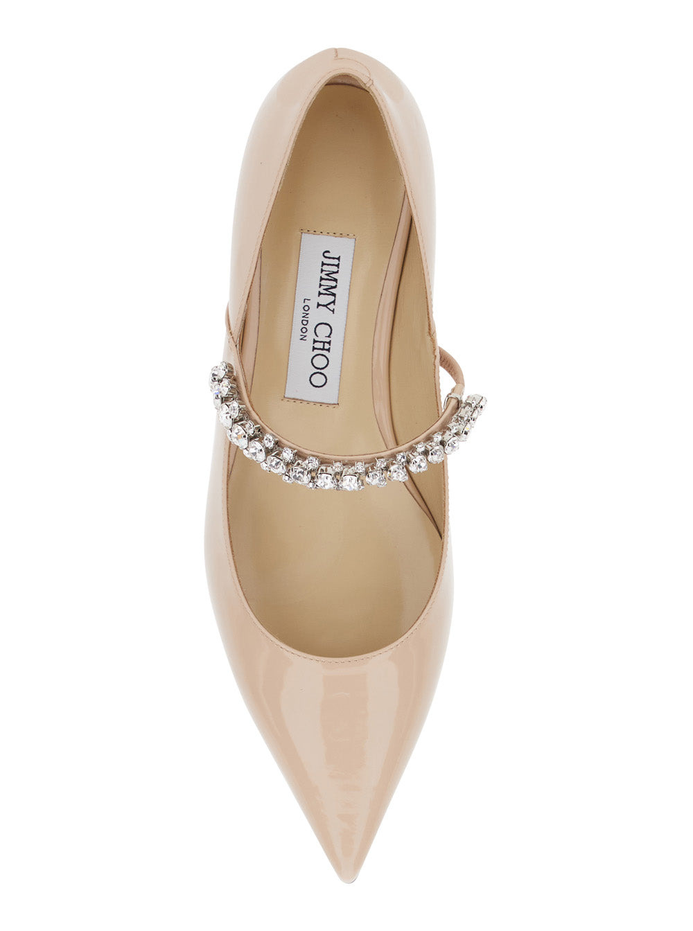 Jimmy Choo Women Beige Sabot With Rhinestone And Low Heel In Patent Leather Woman - 4