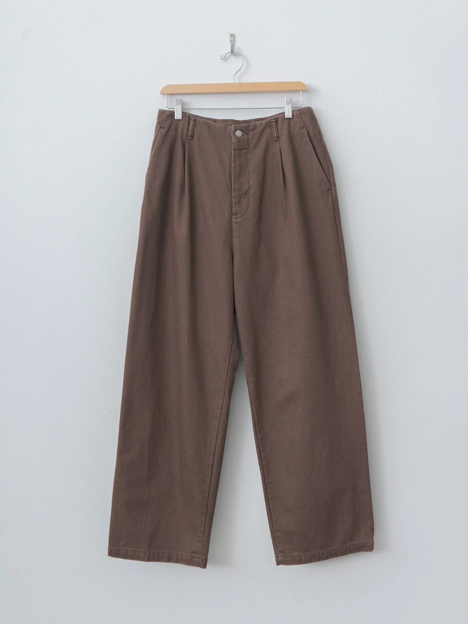 1pleated Wide Tapered Trousers - Brown - 1