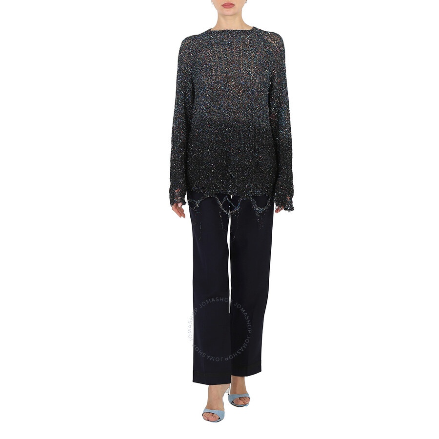 Maison Margiela Ladies Sequinned Distressed Jumper - 6