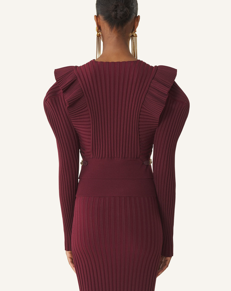 RED VISCOSE BIB SWEATER 5