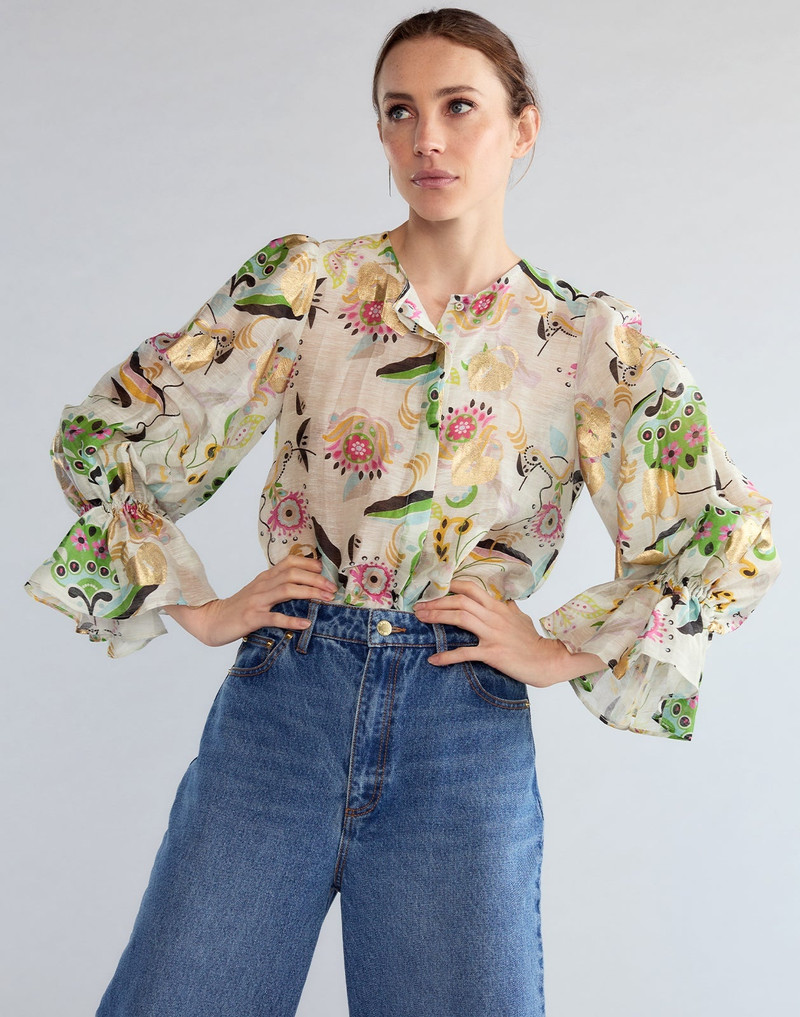 Love Locket Silk Linen Blouse 3