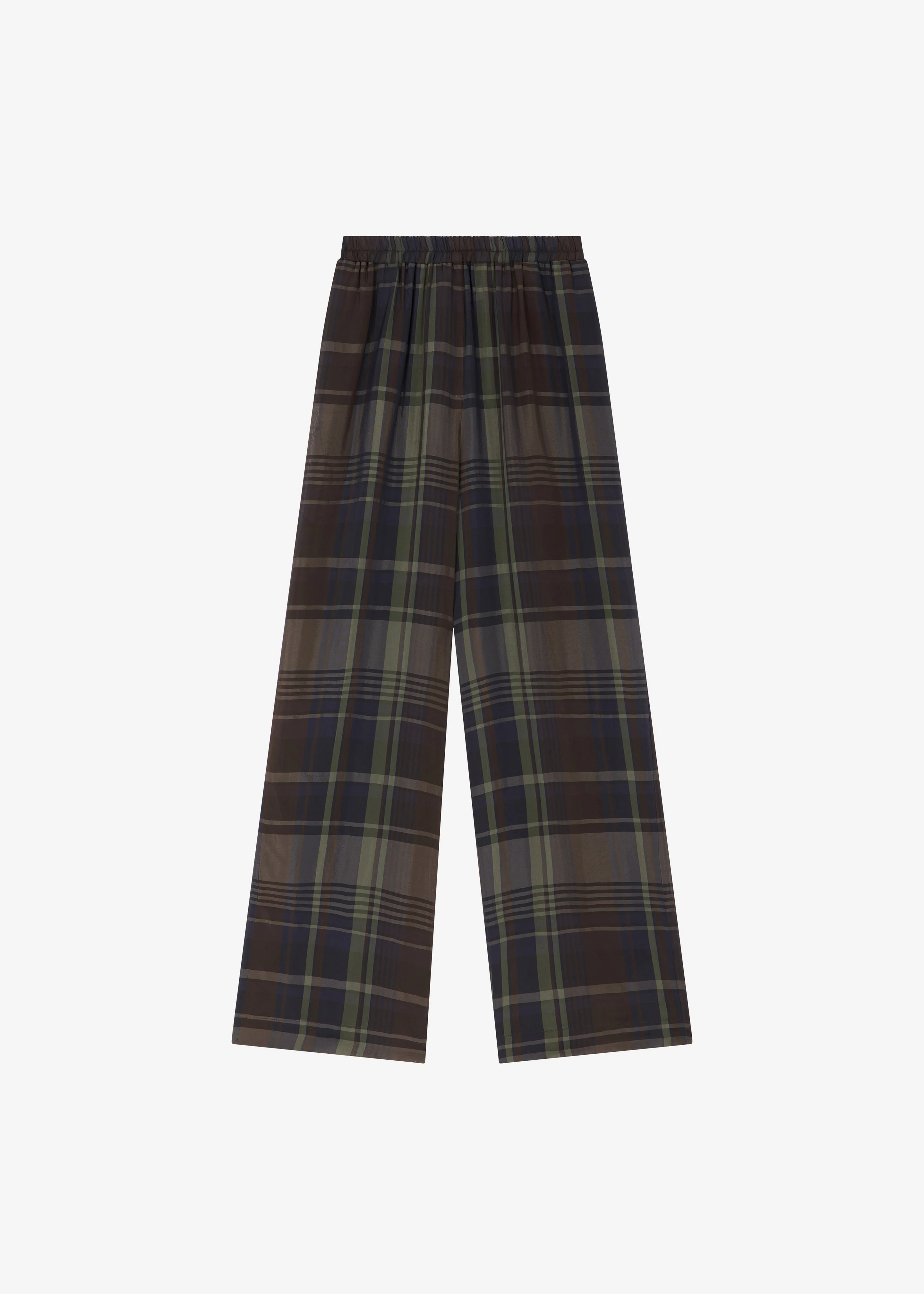 Baxter Sheer Fluid Track Pants - Navy Tartan - 1