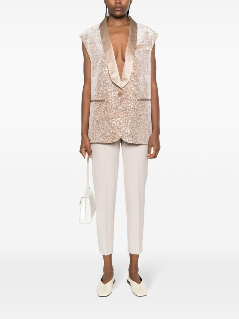 PESERICO sequin-embellished sleeveless blazer outlook