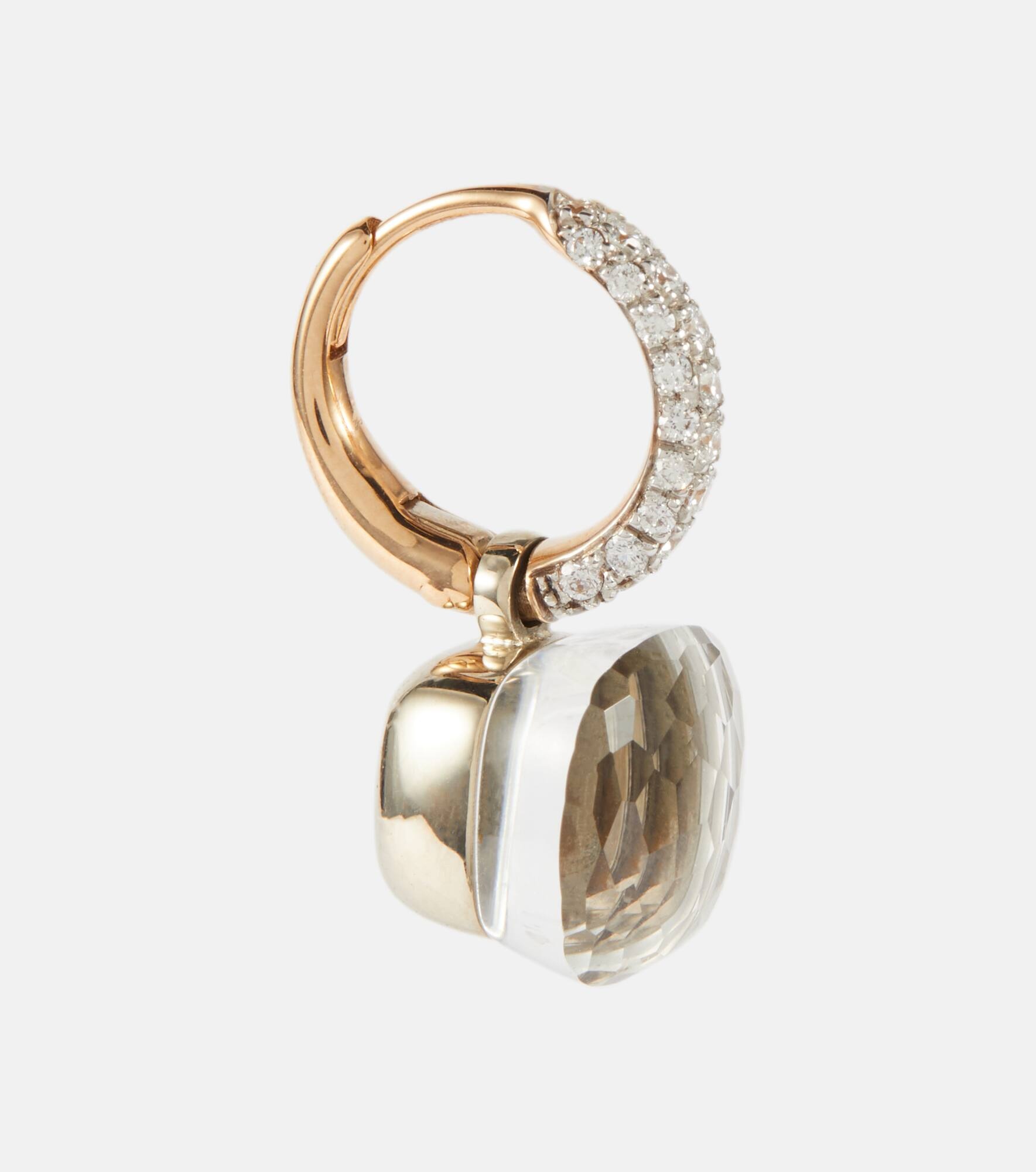 Nudo Classic 18kt rose and white gold earrings with topaz and diamonds - 4