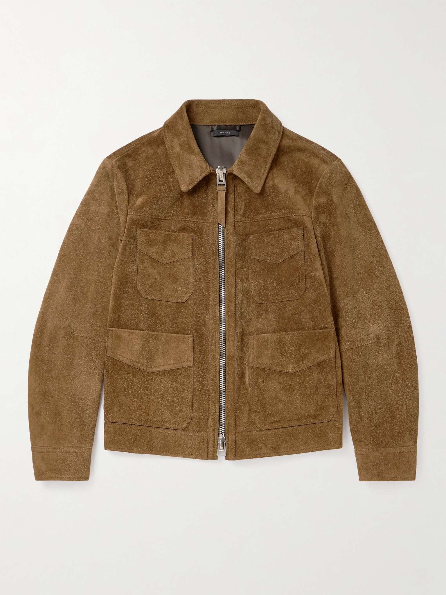 Brushed-Suede Blouson Jacket - 1