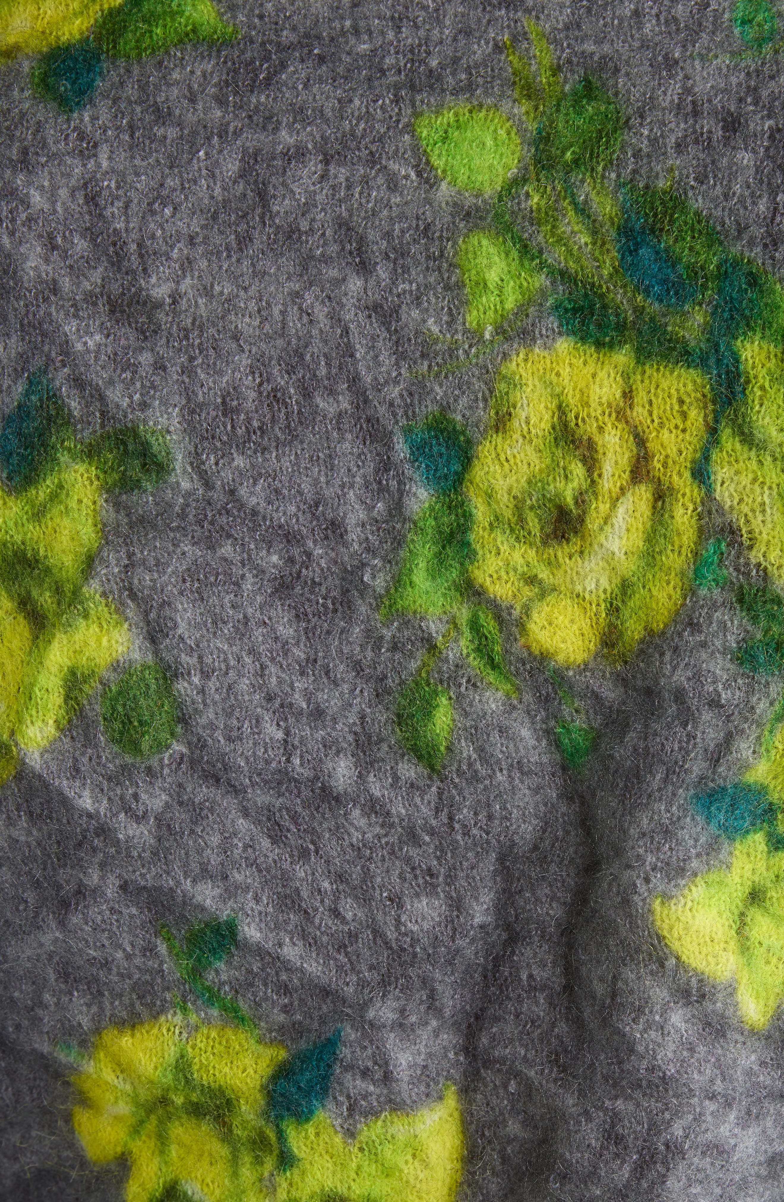 Acne Studios Kahoo Print Overwashed Mohair Blend Cardigan in Grey/Multi at Nordstrom - 6