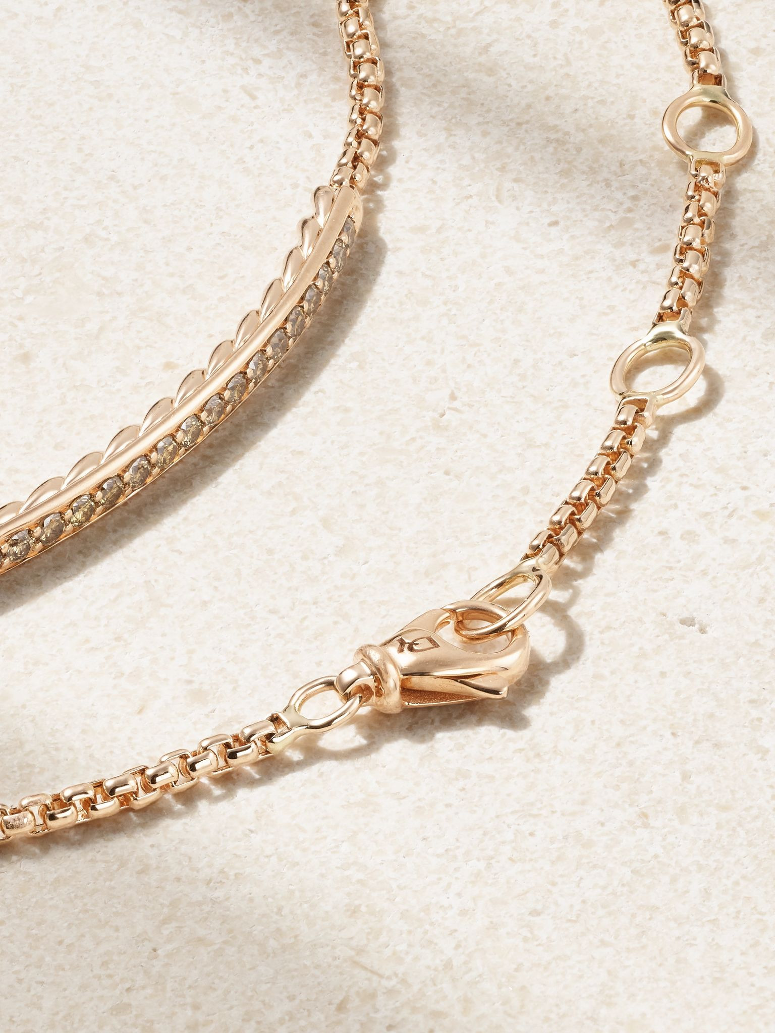 Petite Pavé 18-karat rose gold diamond bracelet Gold - 3