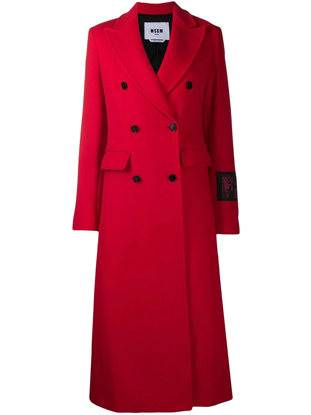 double-breasted midi coat - 1