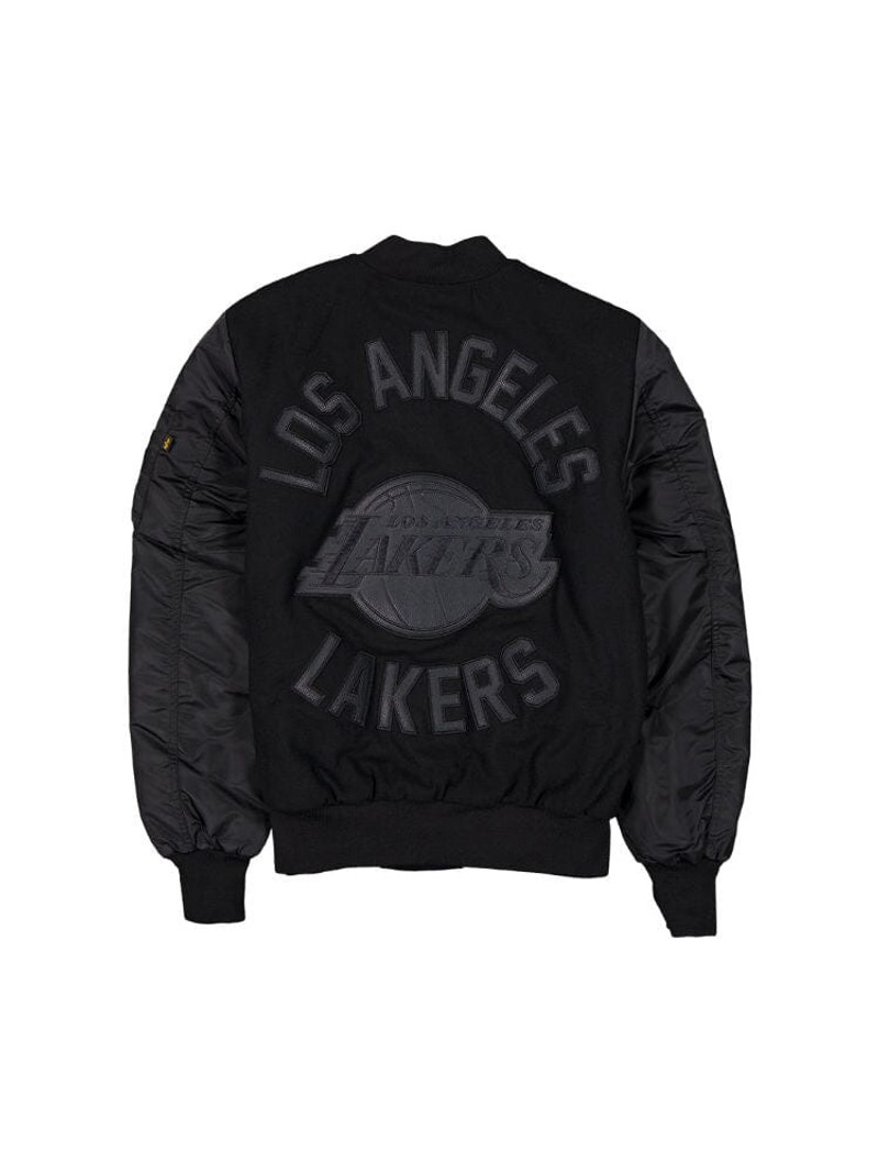 ALPHA INDUSTRIES LOS ANGELES LAKERS X ALPHA X NEW ERA WOOL VARSITY MA-1 BOMBER JACKET outlook