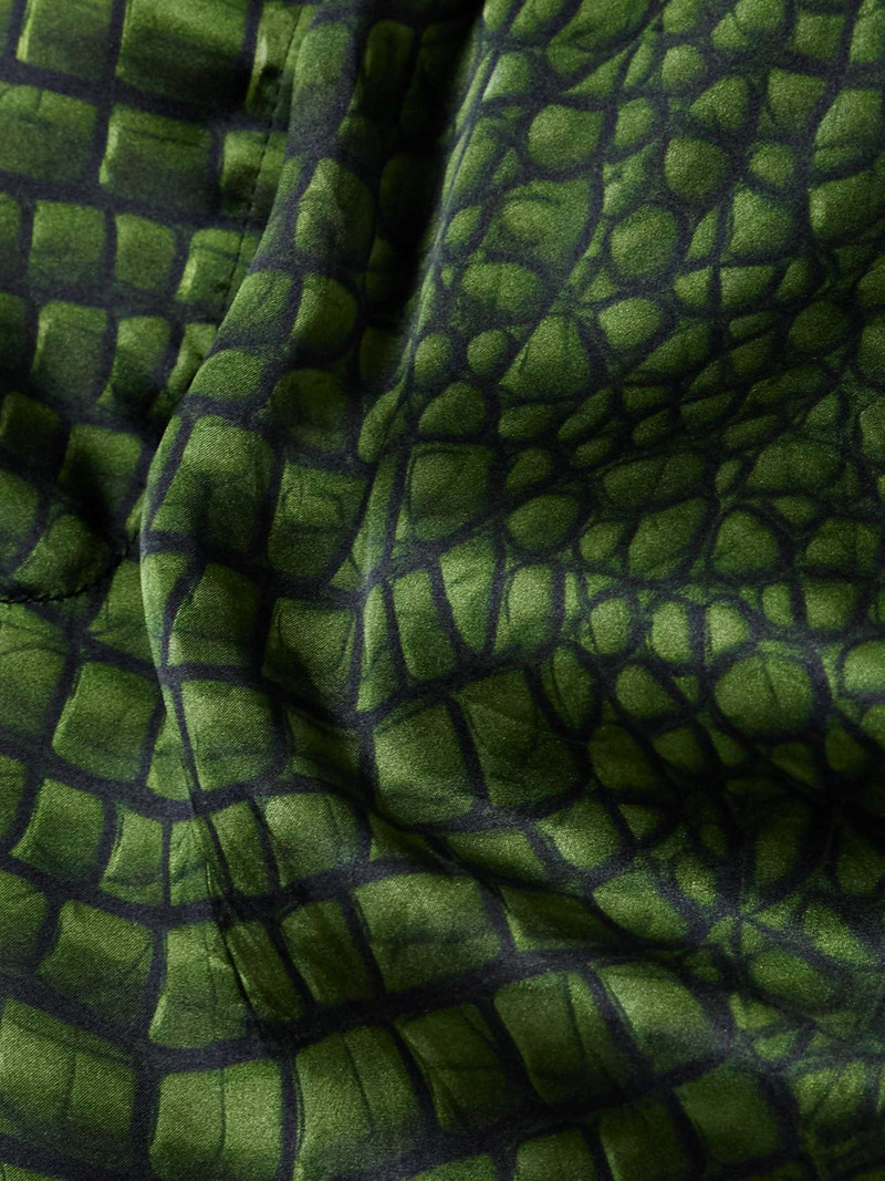 Printed silk straight-leg pants Green 5