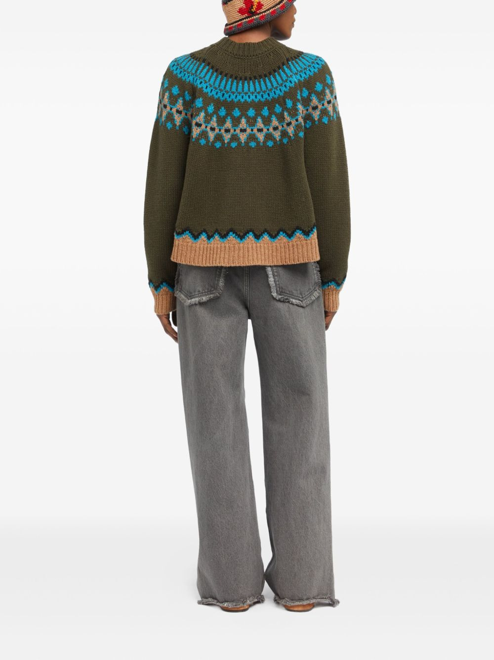 Sweet Winter fair isle pattern wool sweater - 4