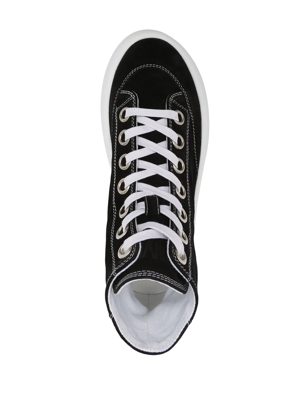 logo-print canvas flatform sneakers - 4
