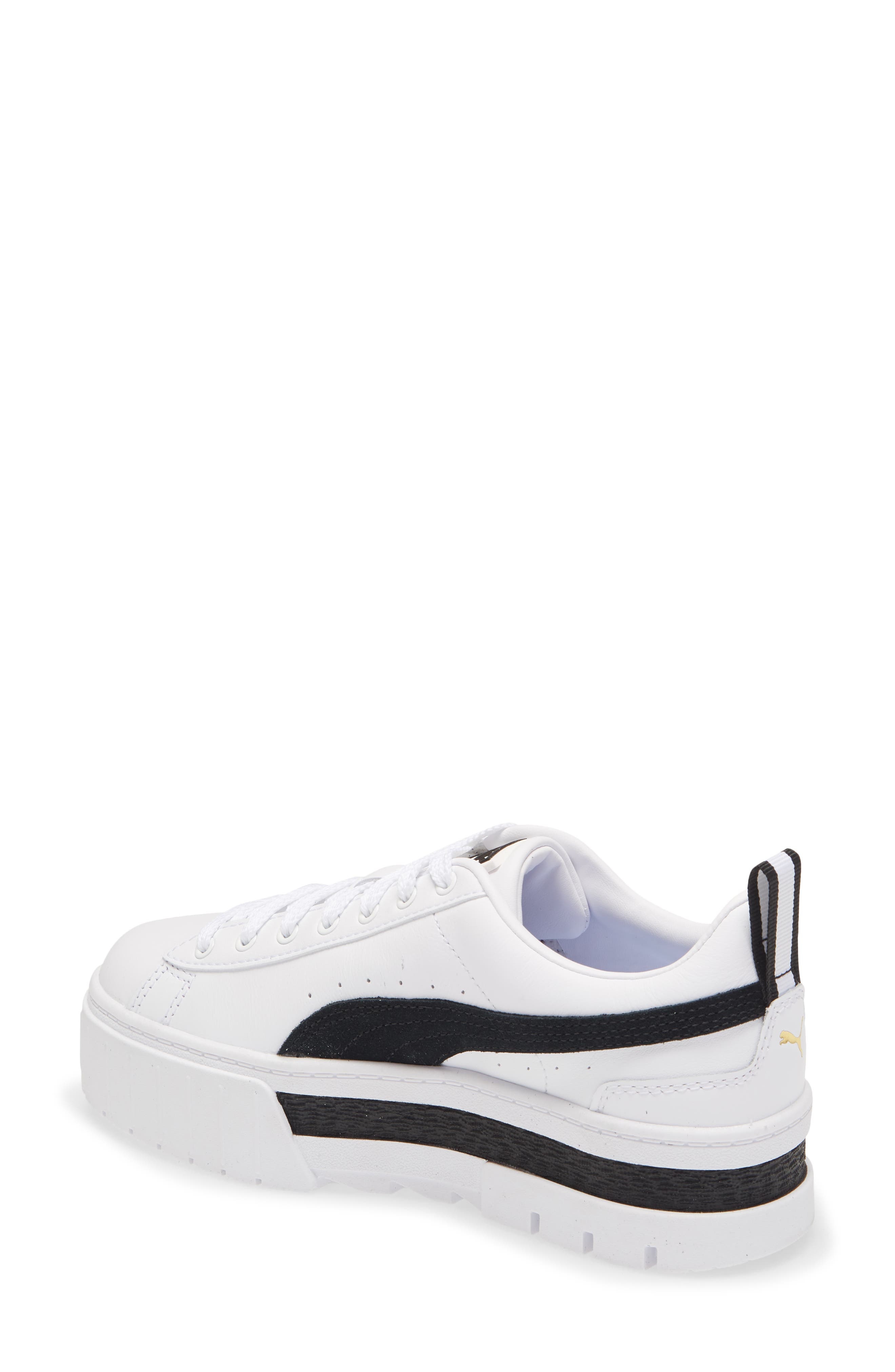 PUMA Mayze Leather Platform Sneaker in Puma White/Puma Black at Nordstrom - 2