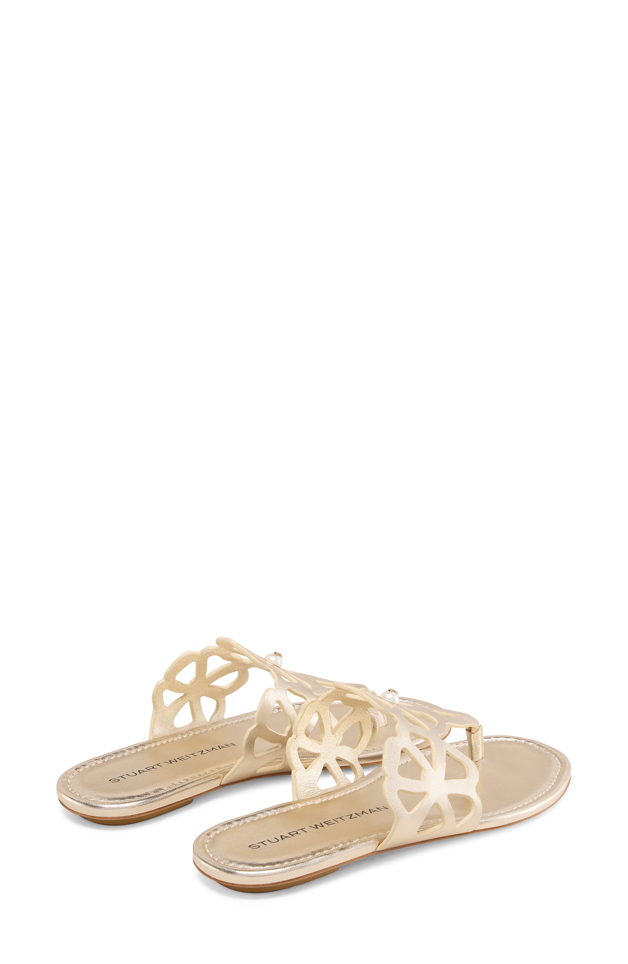Stuart Weitzman Jasmine Cutout Sandal in Light Gold at Nordstrom - 4