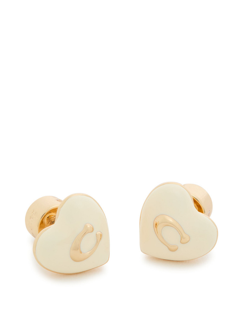 COACH Coach Heart Enamelled Stud Earrings outlook
