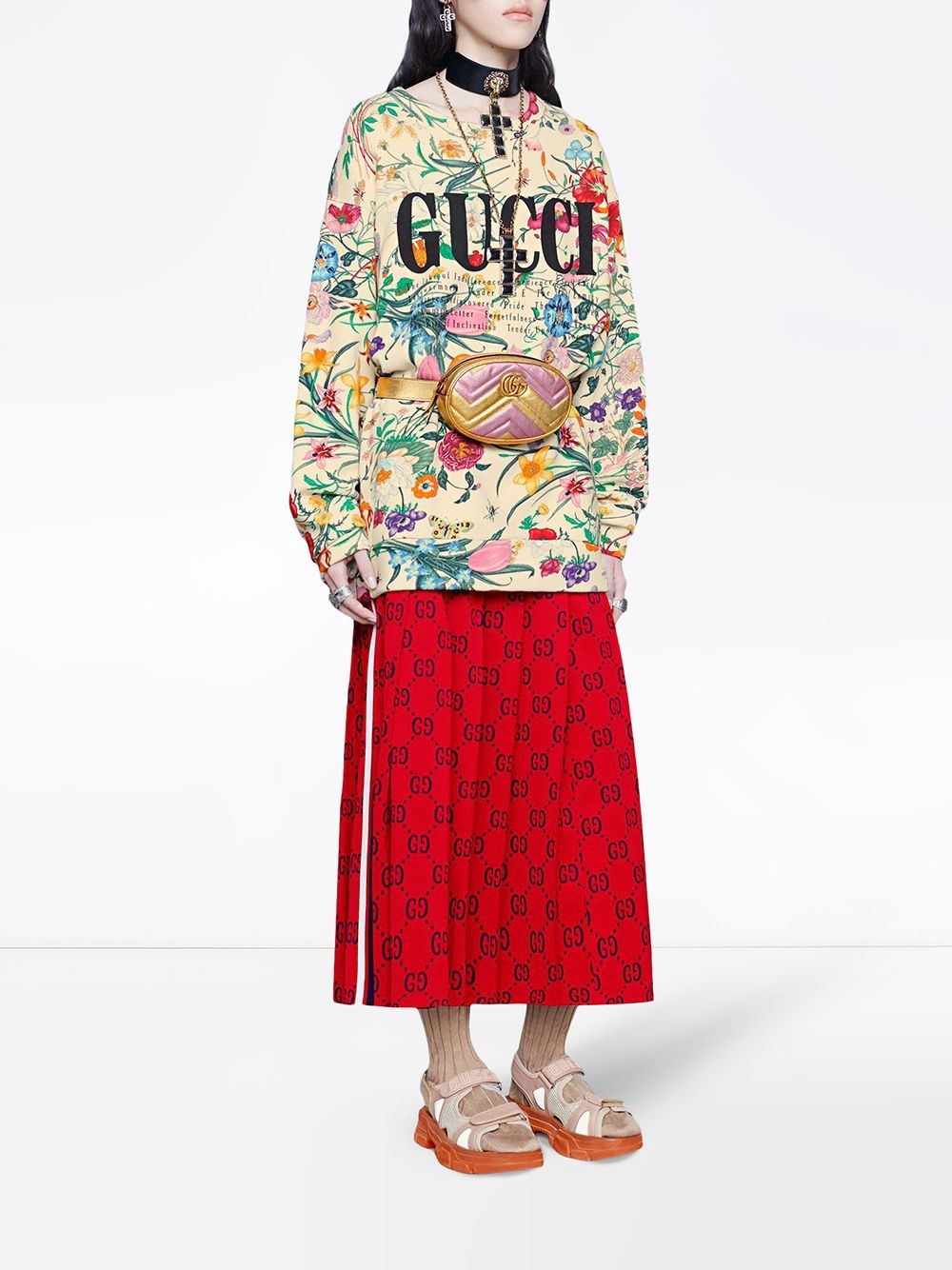 Oversize sweatshirt with Gucci print - 2