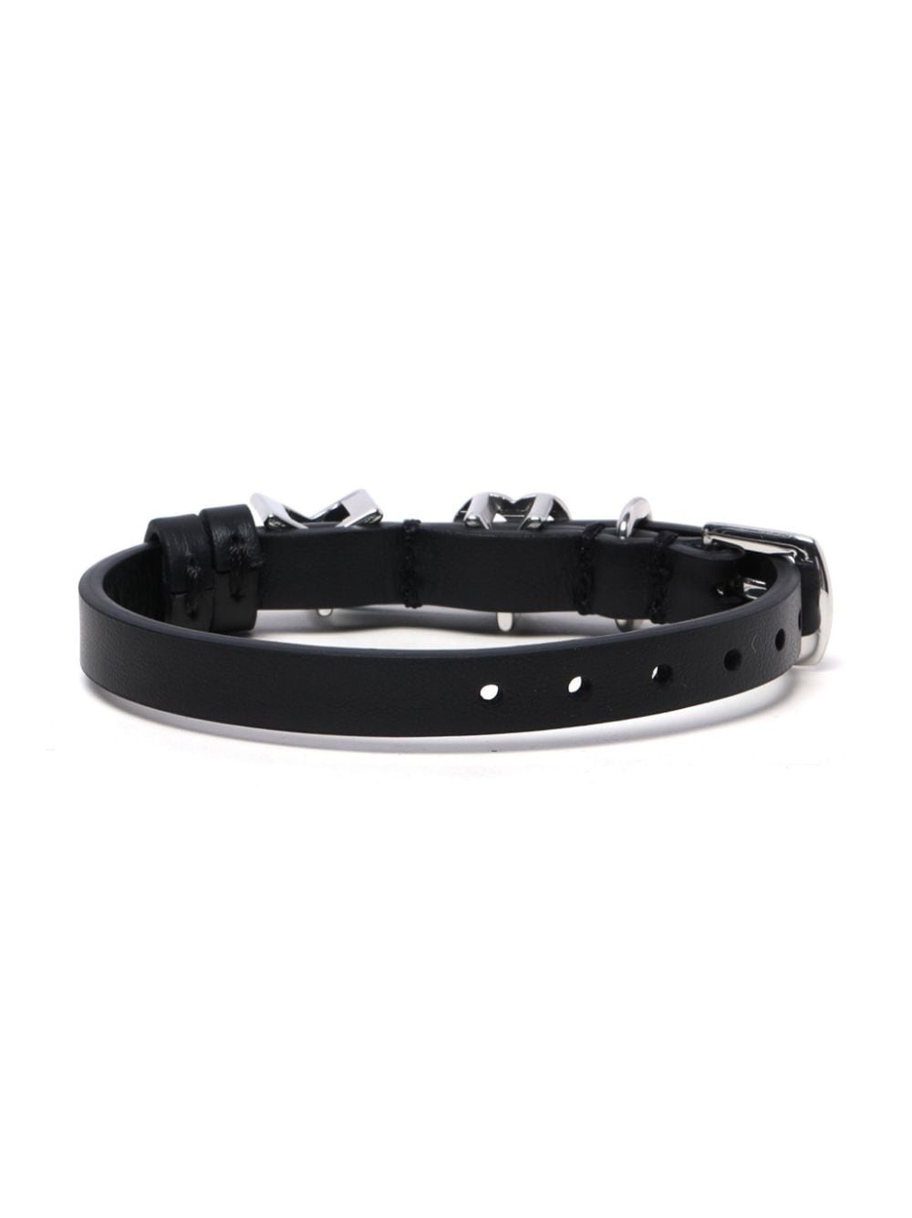 heart-plaque leather choker - 2