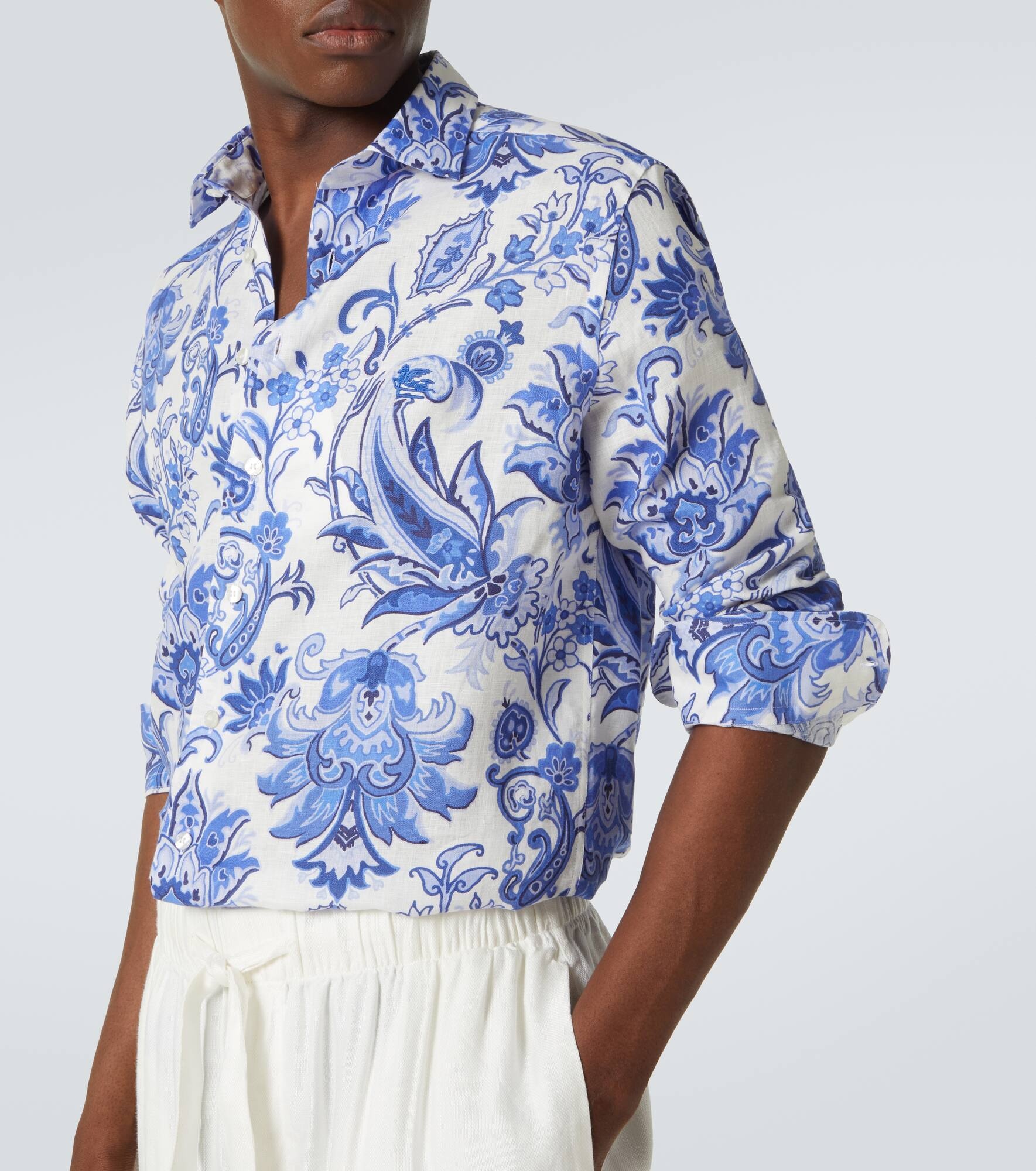 Roma printed linen shirt - 5