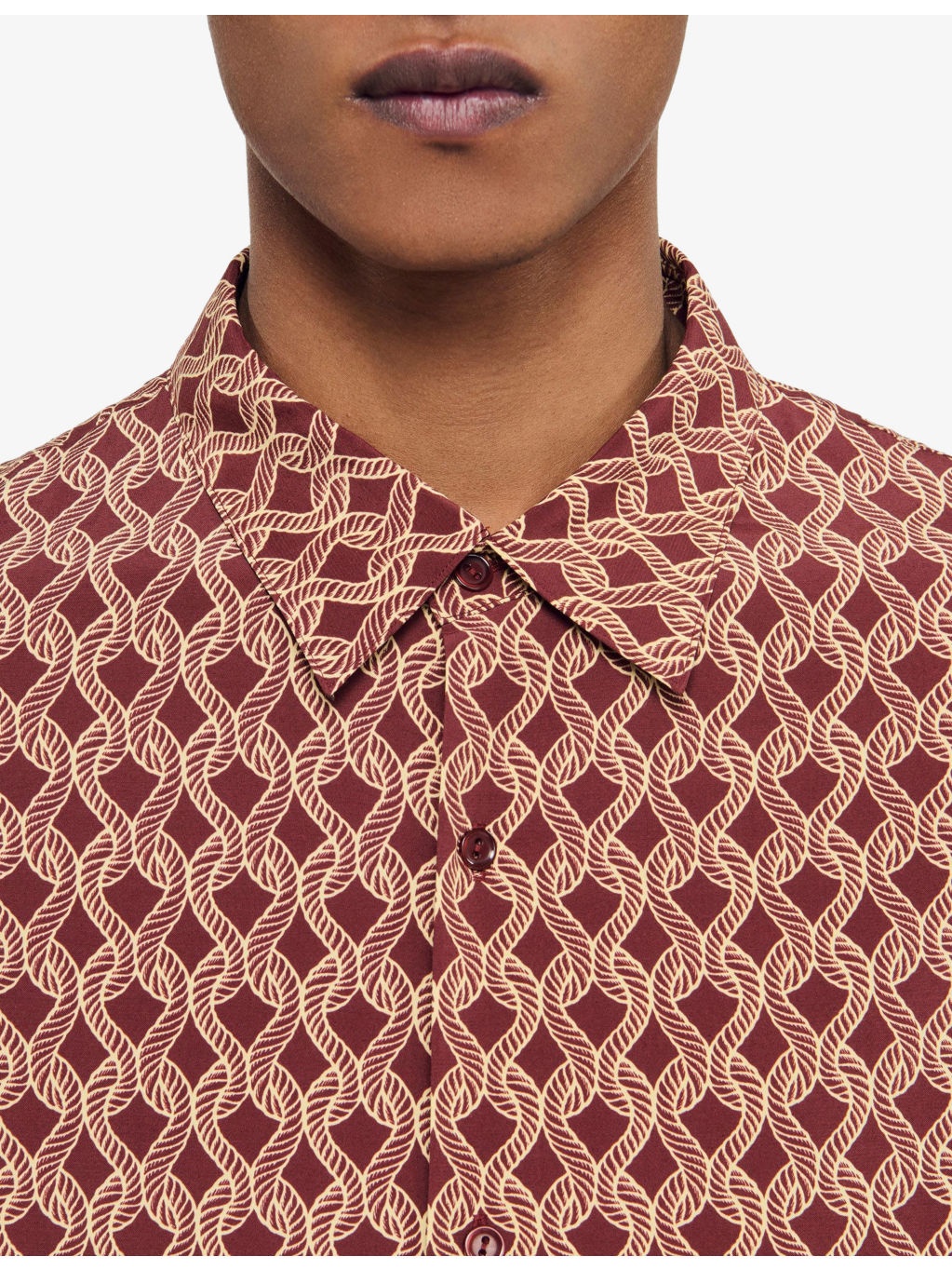 Graphic Rope-Print loose-Fit Woven Shirt - 5