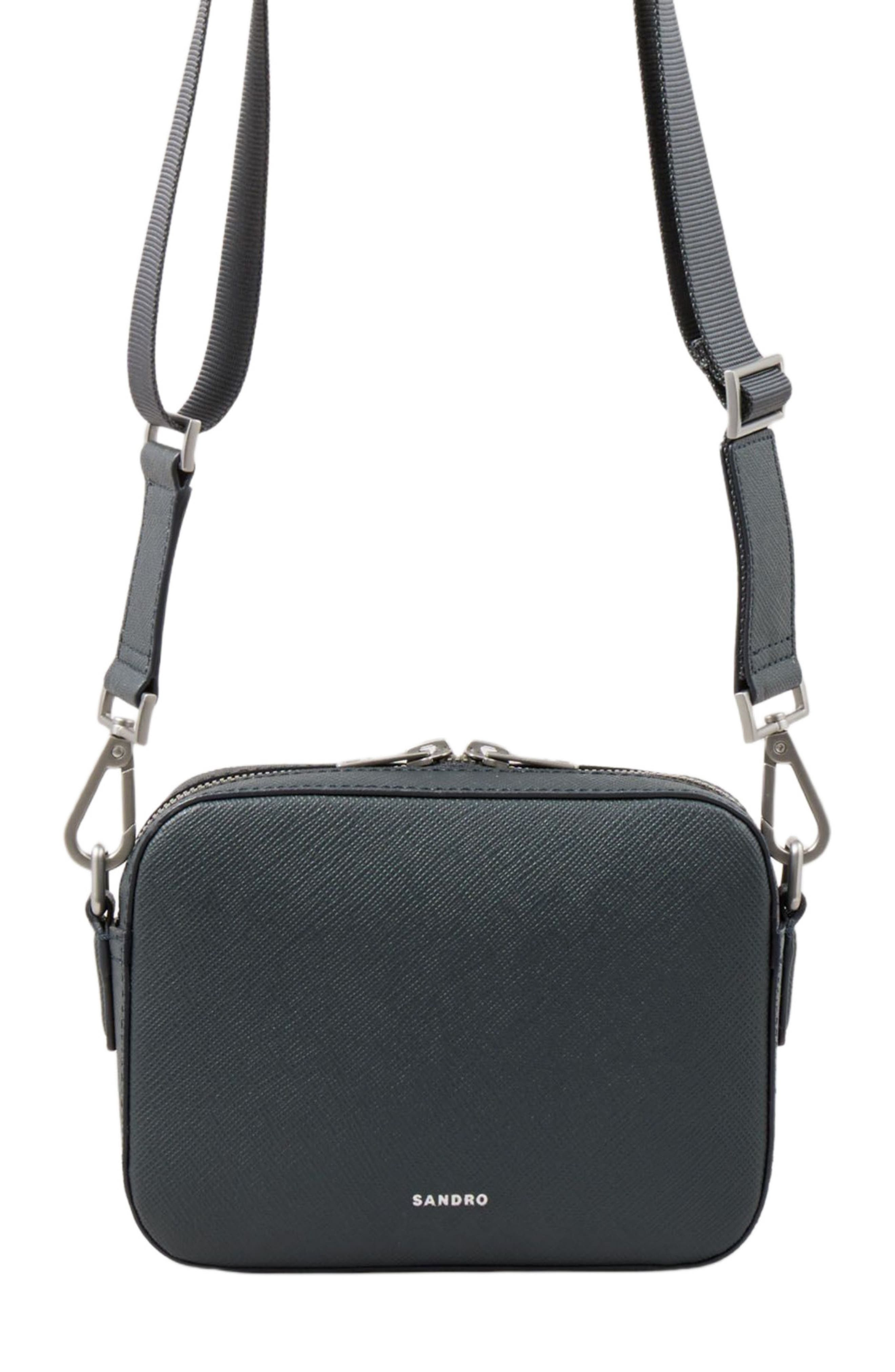 SANDRO Small reconstituted leather bag in Steel at Nordstrom - 6