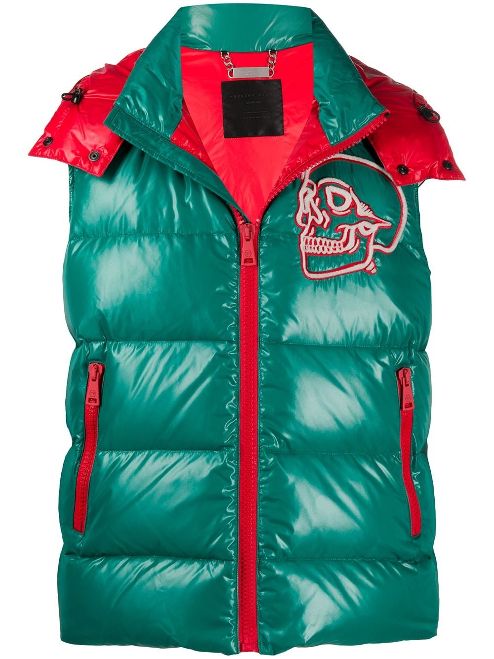 skull detail padded gilet - 1