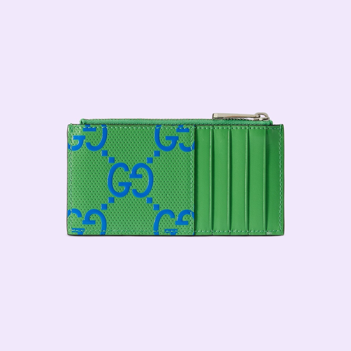 GG embossed zip card case - 3