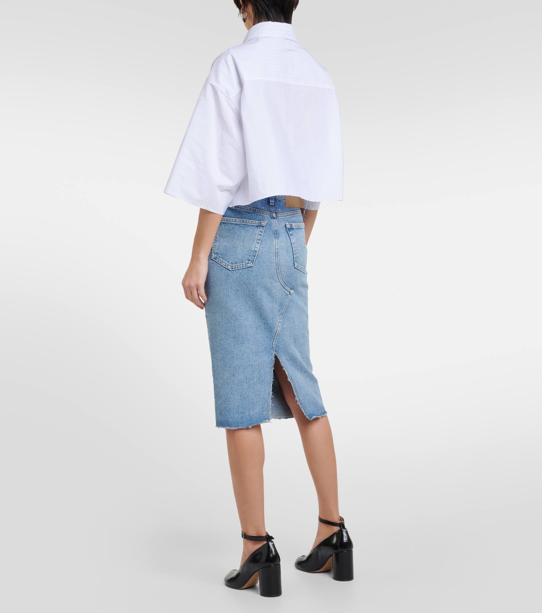 Denim midi skirt - 3