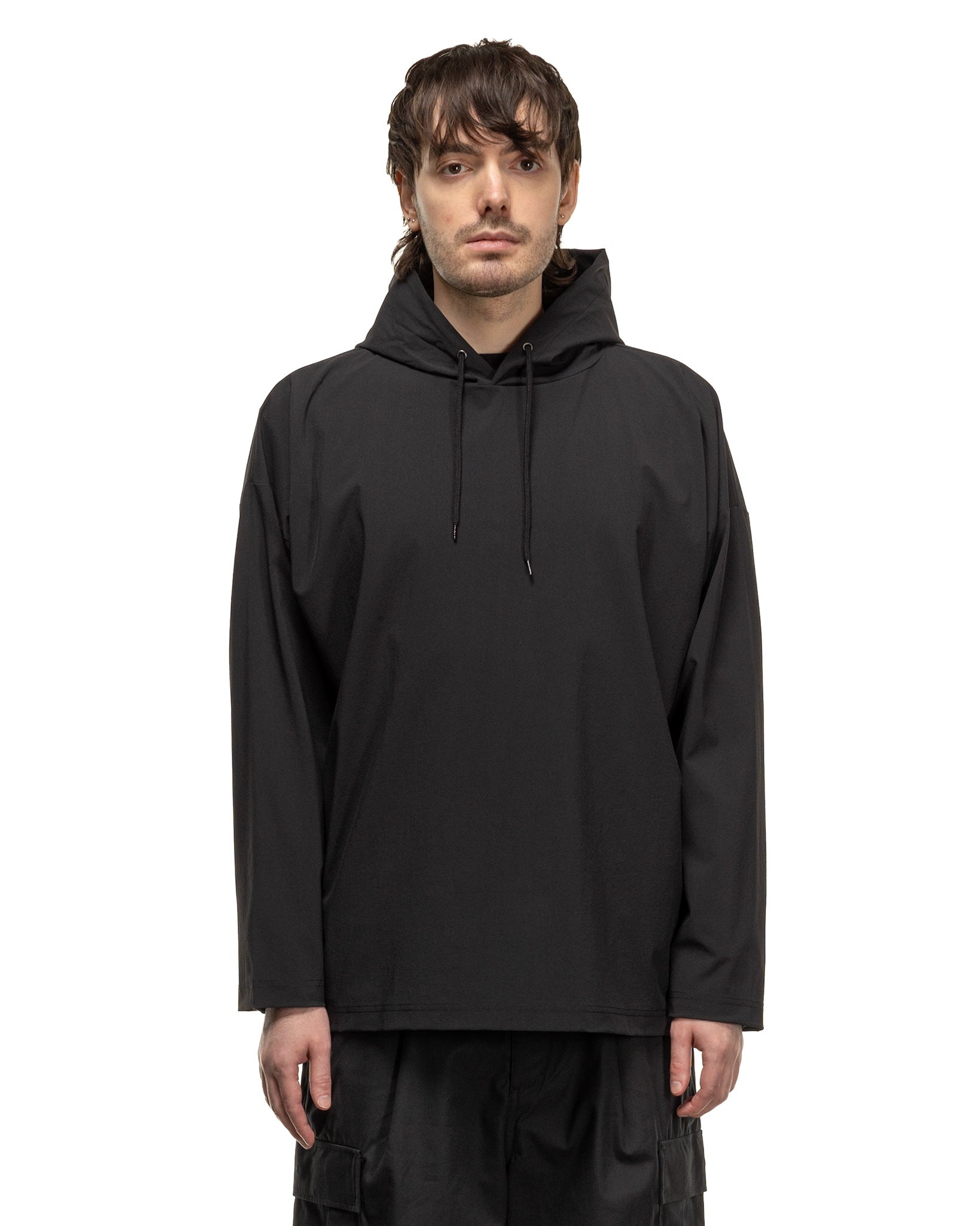 4Way Stretch Oversized Pullover Hoodie Black - 3
