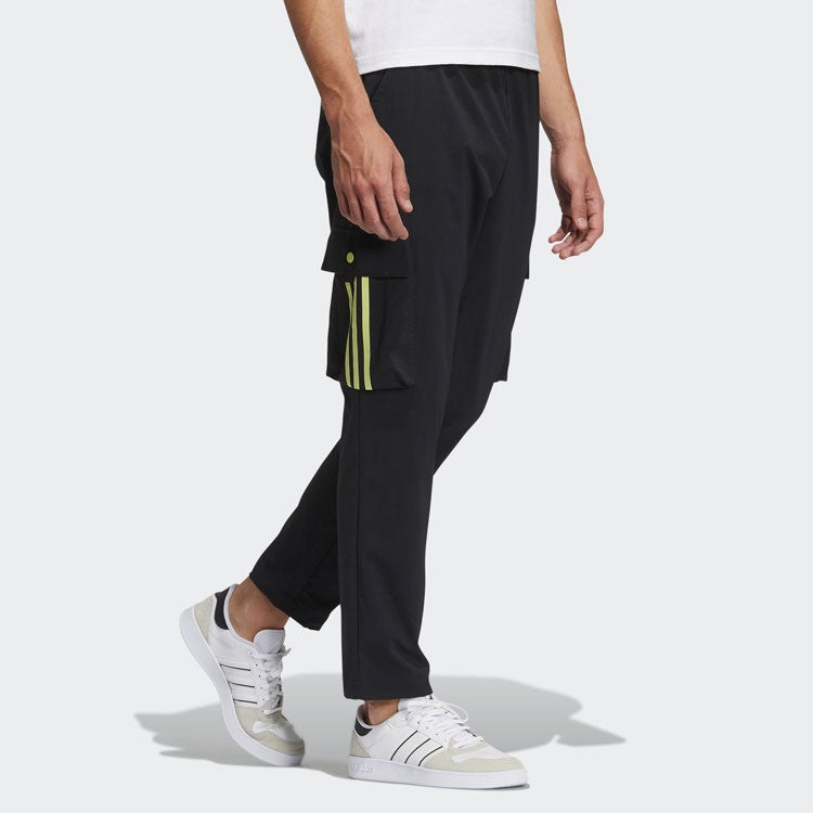 adidas neo Sw Lw 3s Tp Leisure Pocket Sports Stripe Trousers Men's Black H55286 - 4