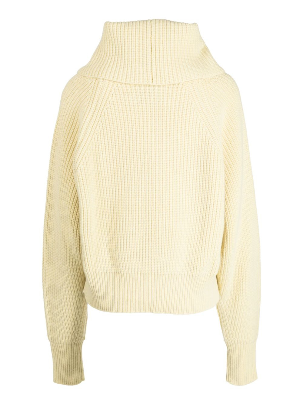 funnel-neck ribbed-knit jumper - 2