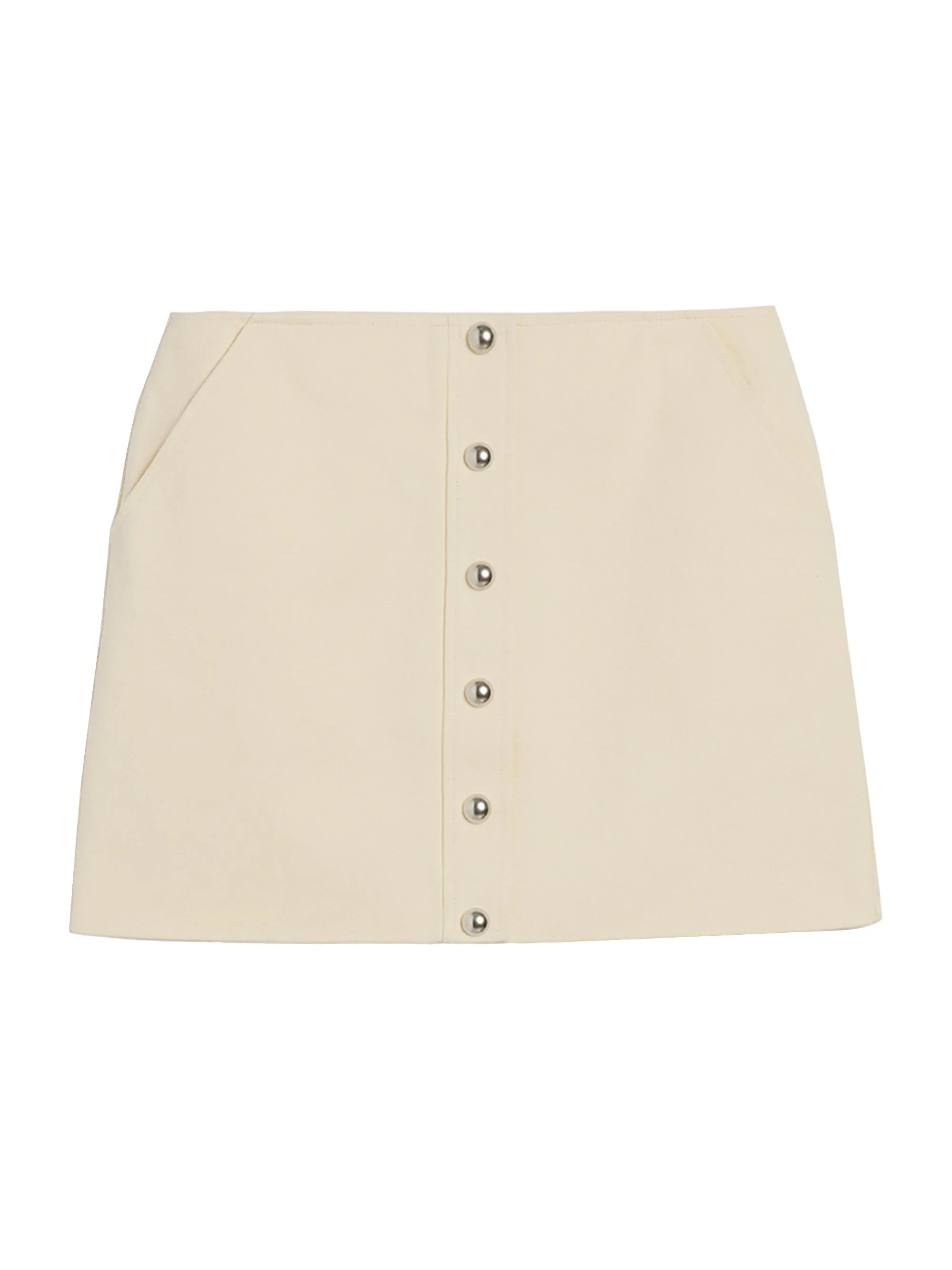 Women's Ella Cotton Canvas A-Line Miniskirt - Off White - 1