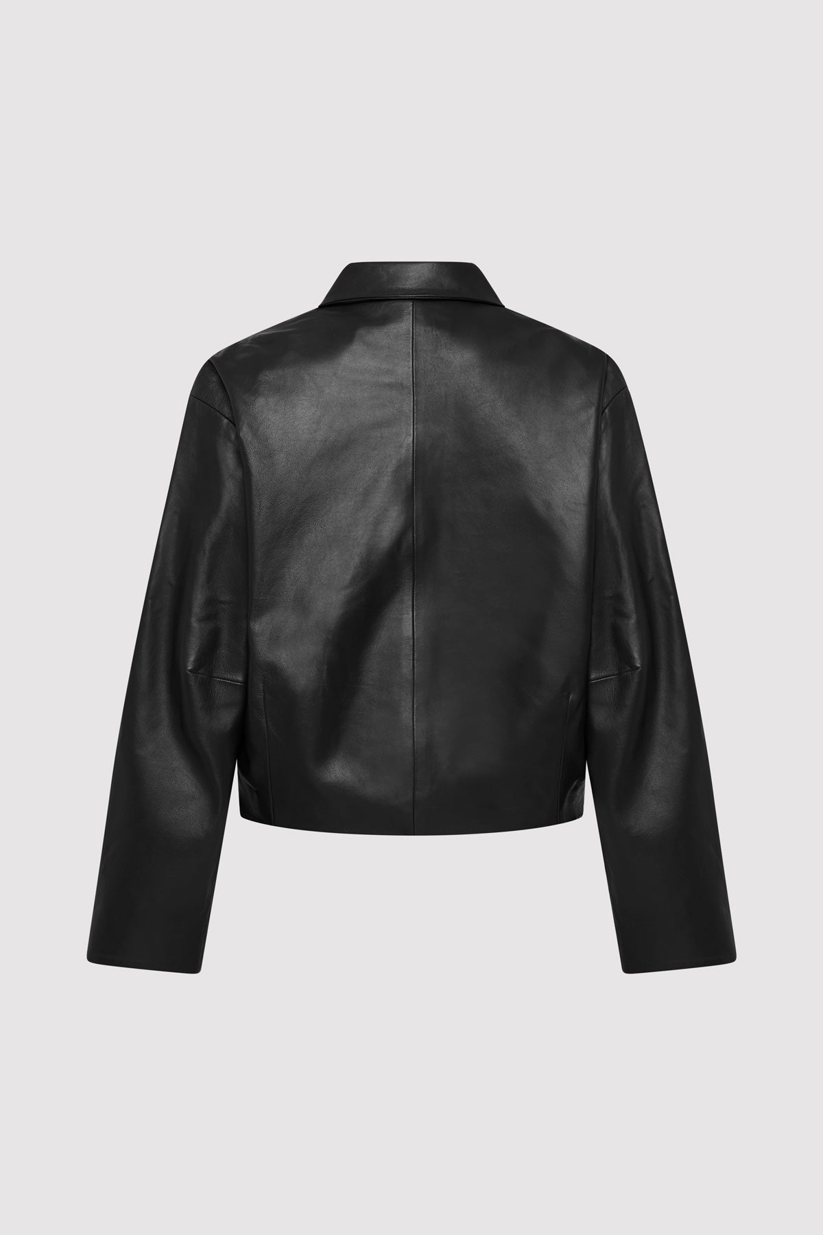 Cocoon Leather Jacket - Black - 7
