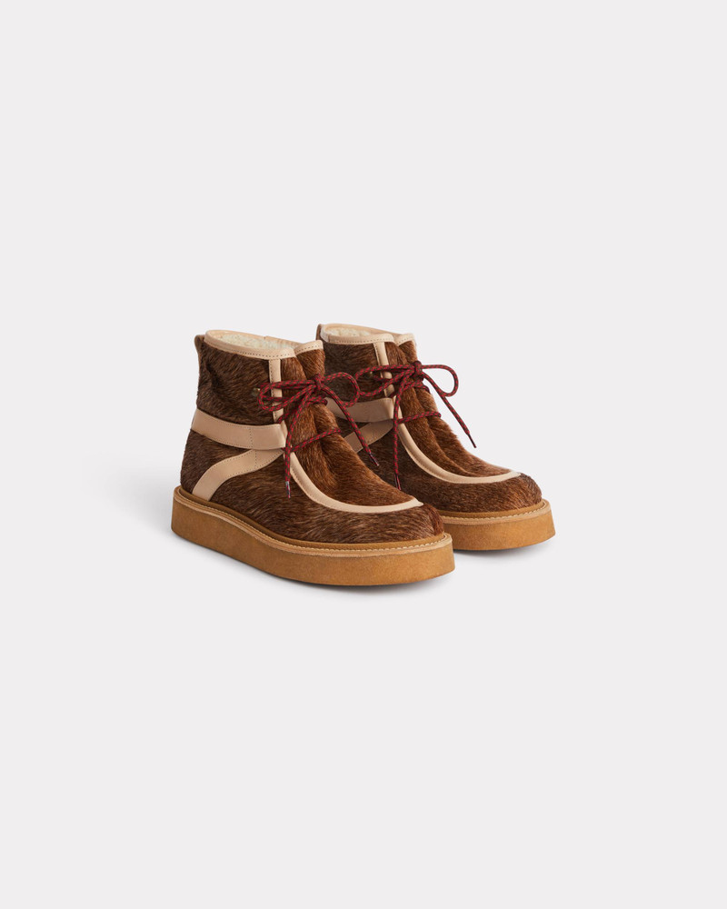 KENZO 'KENZO Yuki' pony leather lace-up boots for men outlook