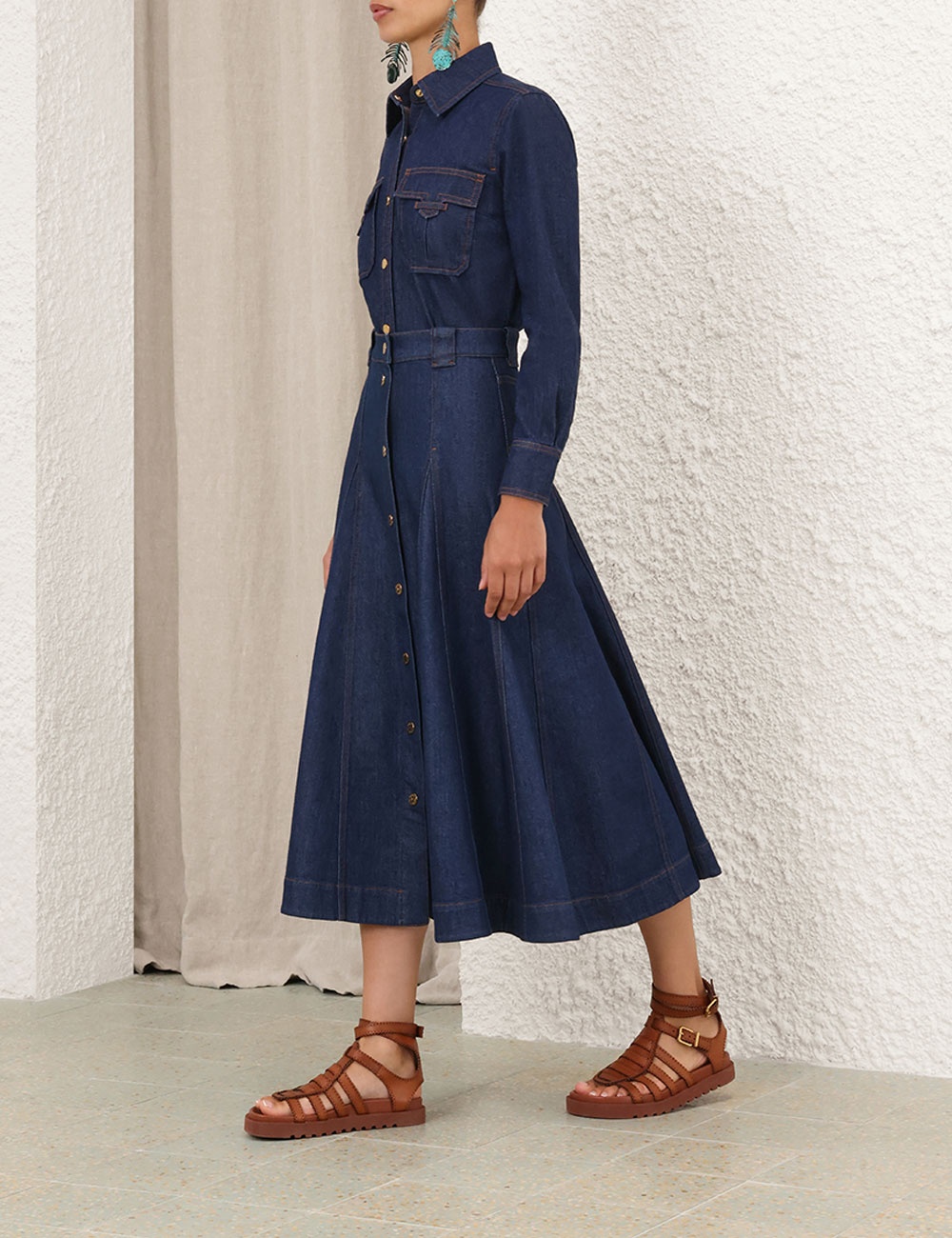 DENIM FLARE SKIRT - 3