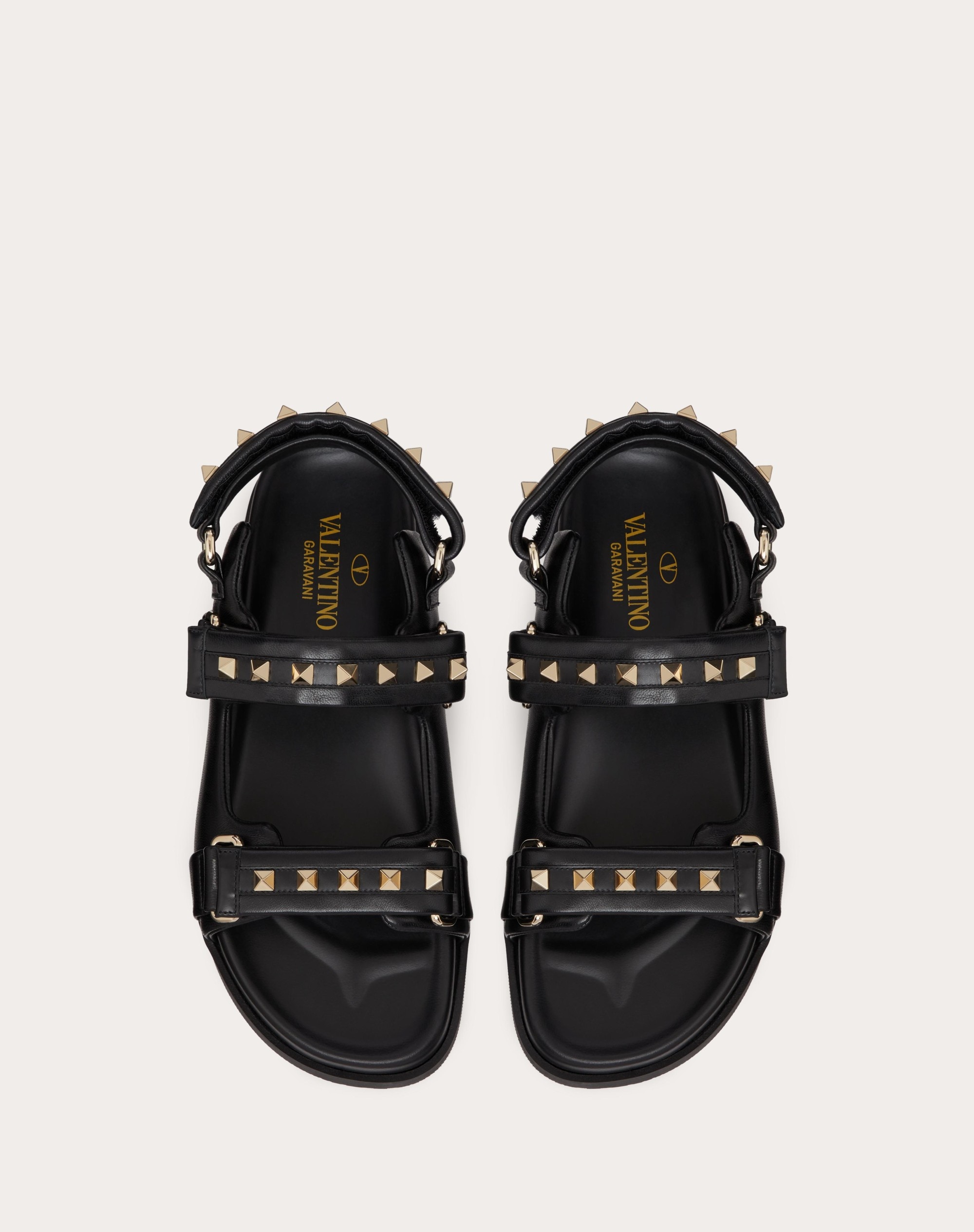 ROCKSTUD FLAT SANDAL IN NAPPA LEATHER - 4