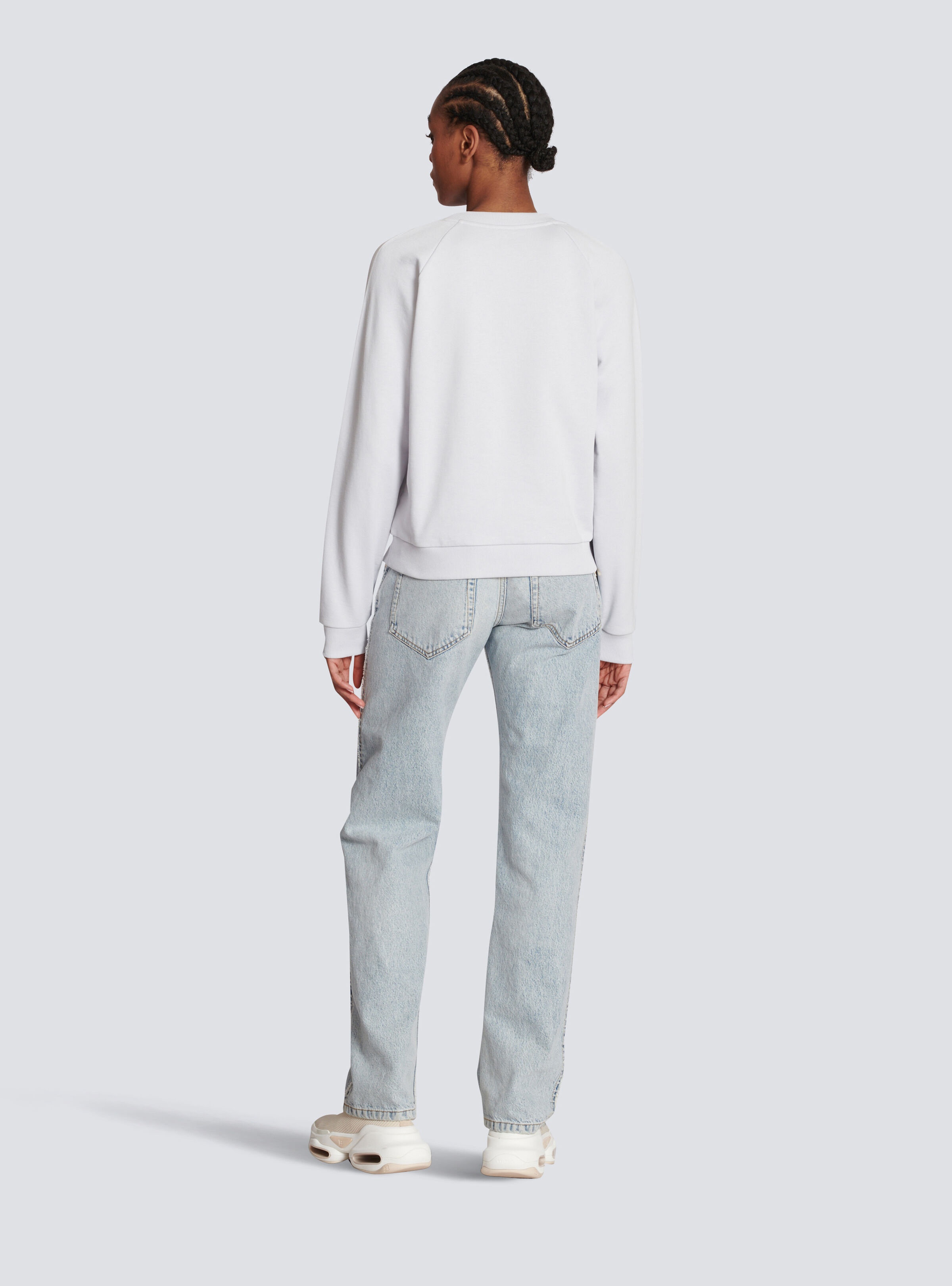 Cotton printed Balmain logo sweatshirt - 4
