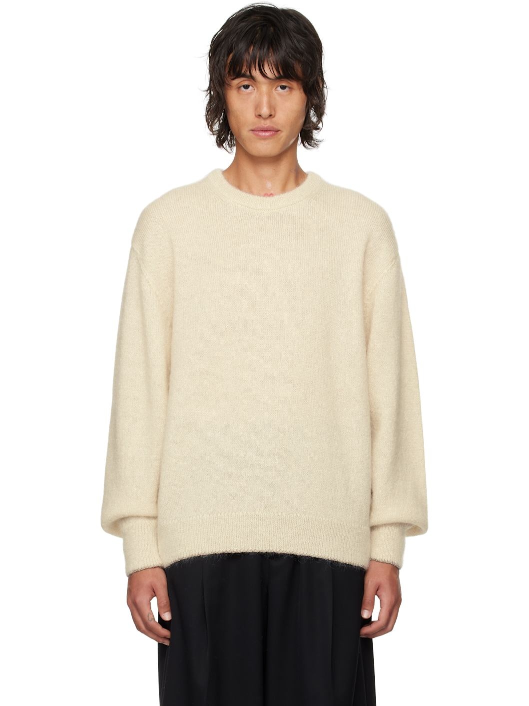 Off-White Mohair Glitter Knit Sweater - 1