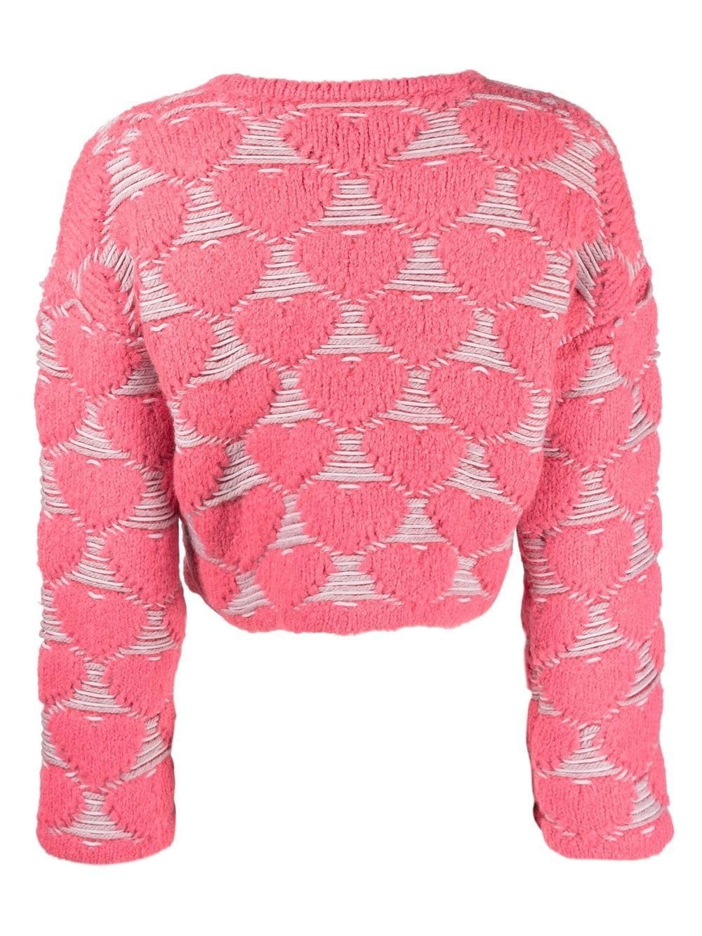 heart-embroidery knit sweater - 2
