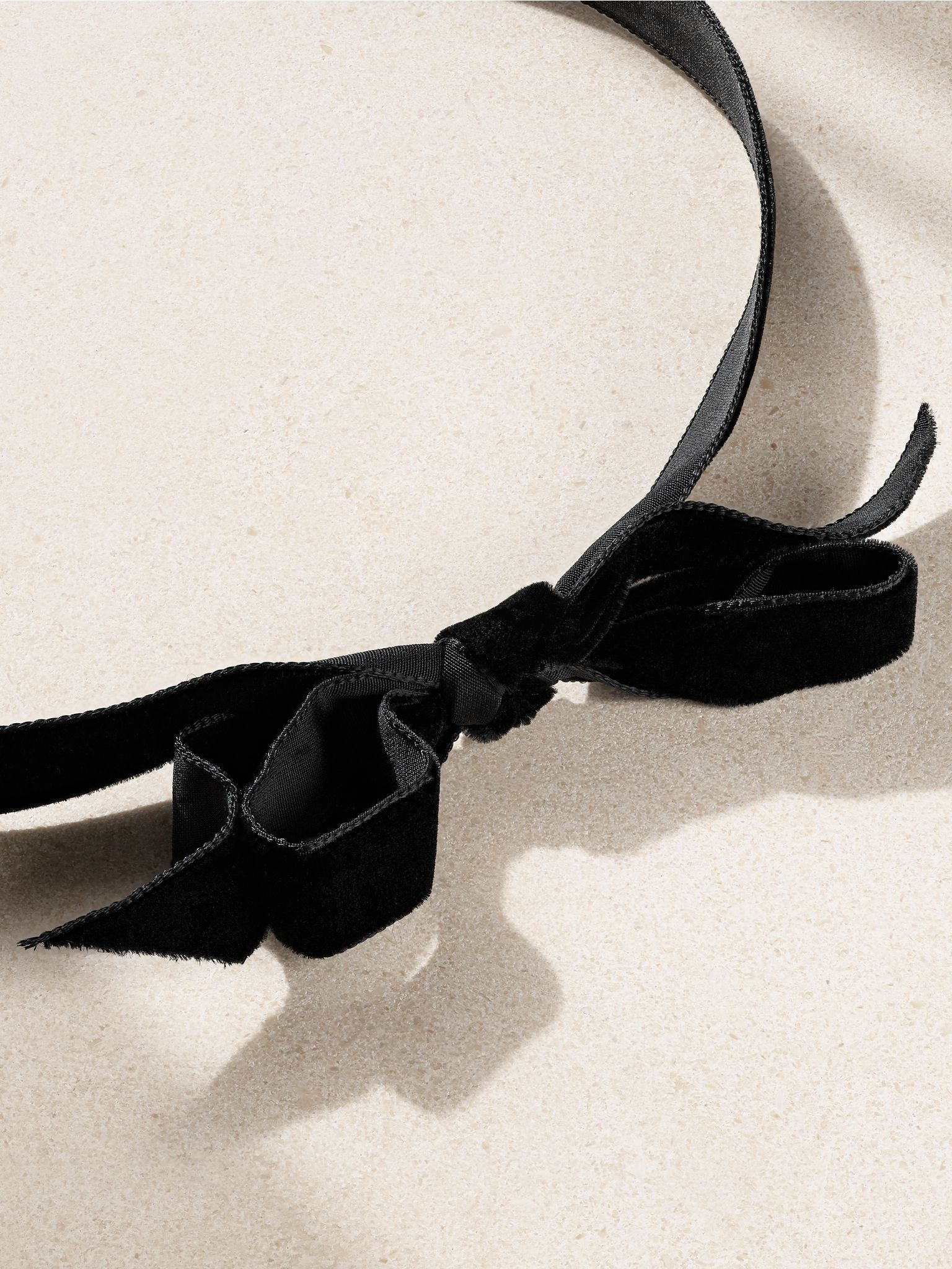 14-karat gold, velvet, topaz and diamond choker Black - 3