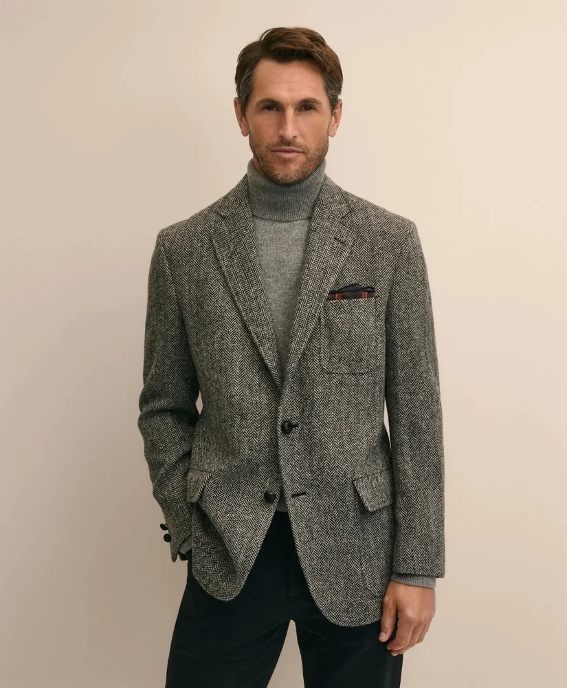 1818 No. 1 Sack Sport Coat in Herringbone Harris Tweed - 1