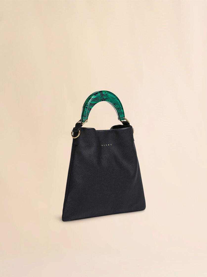 VENICE SMALL BAG IN BLACK LEATHER - 5
