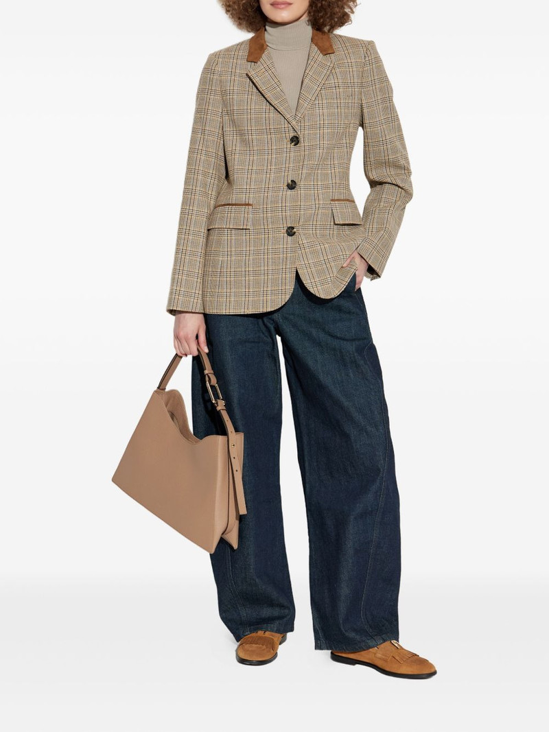 rag & bone checked suede-trimmed jacket outlook