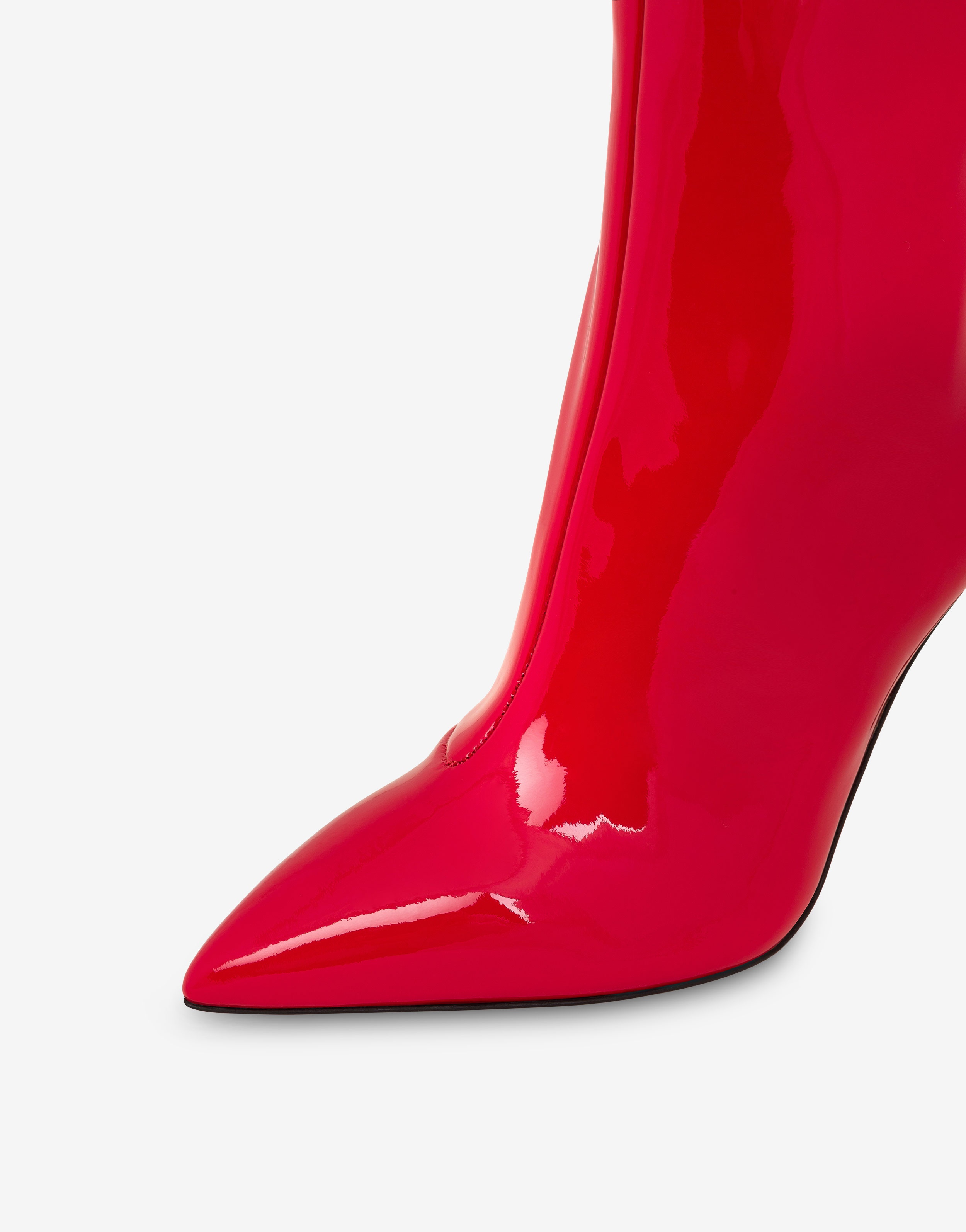 RUBBER LOGO PATENT LEATHER ANKLE BOOTS - 4