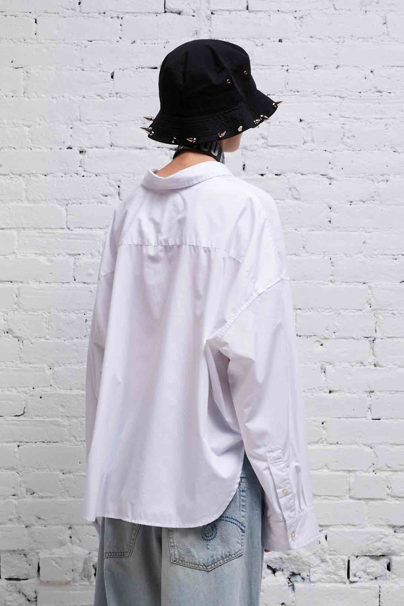 DROP NECK CROPPED SHIRT - WHITE - 5