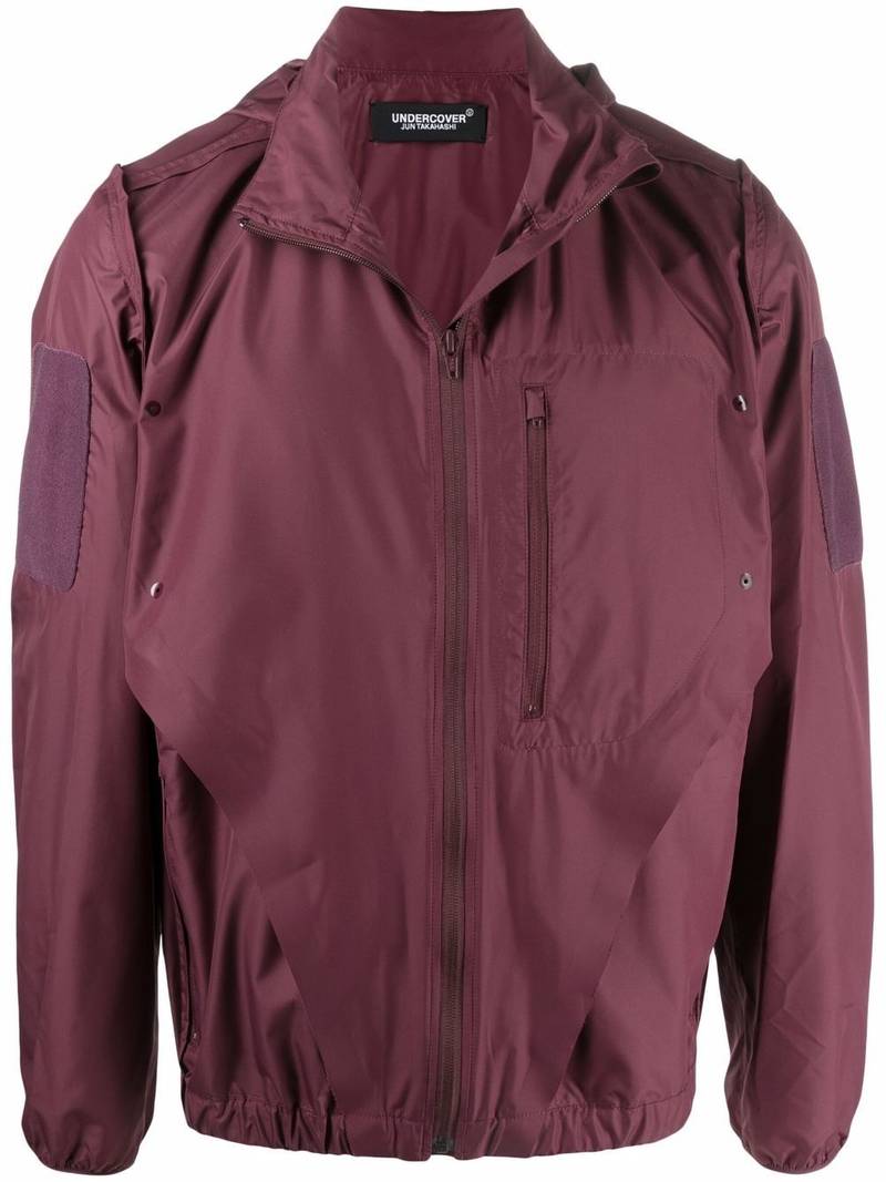 slogan-print lightweight jacket 1