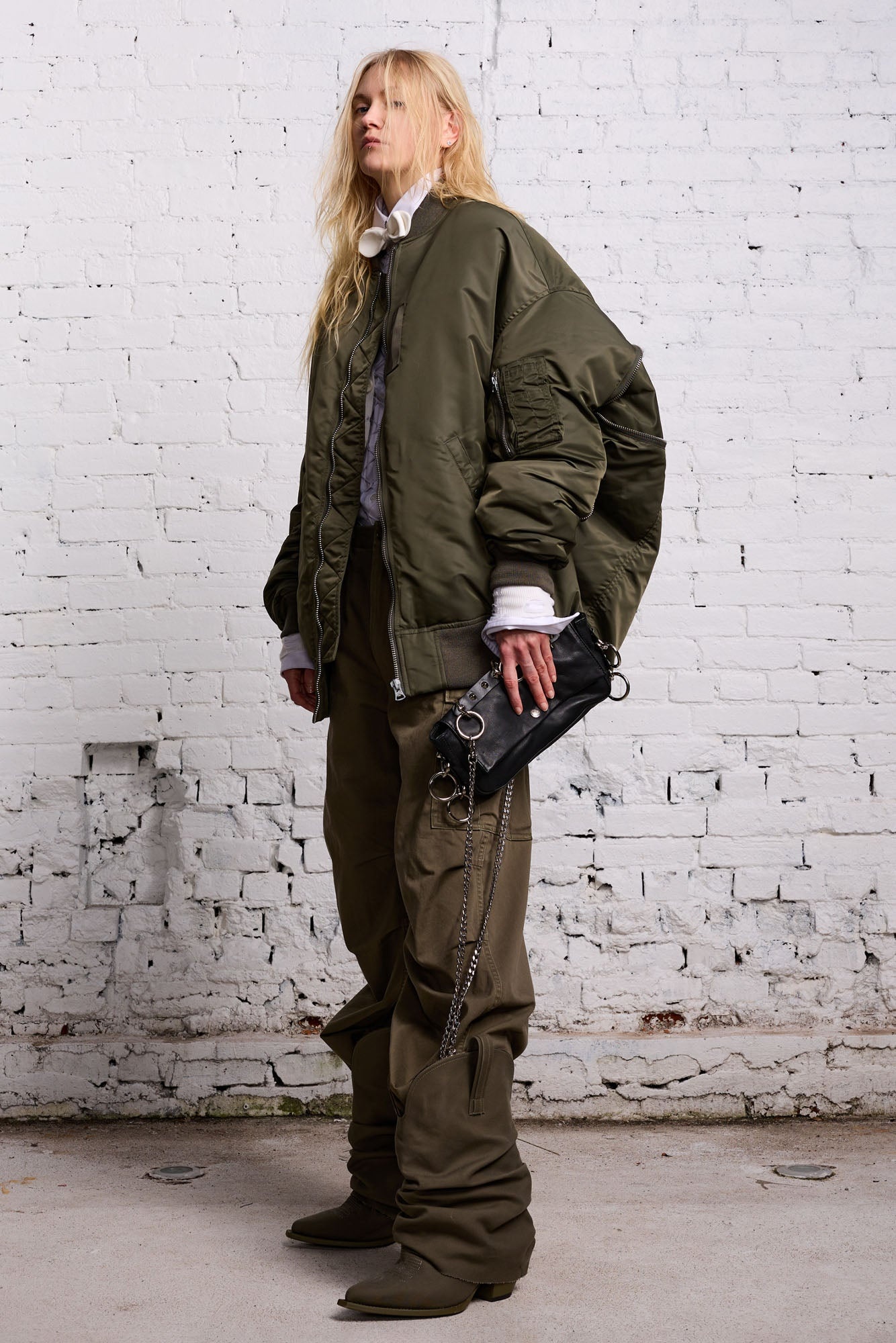ZIP OUT DOWN BOMBER - OLIVE - 3
