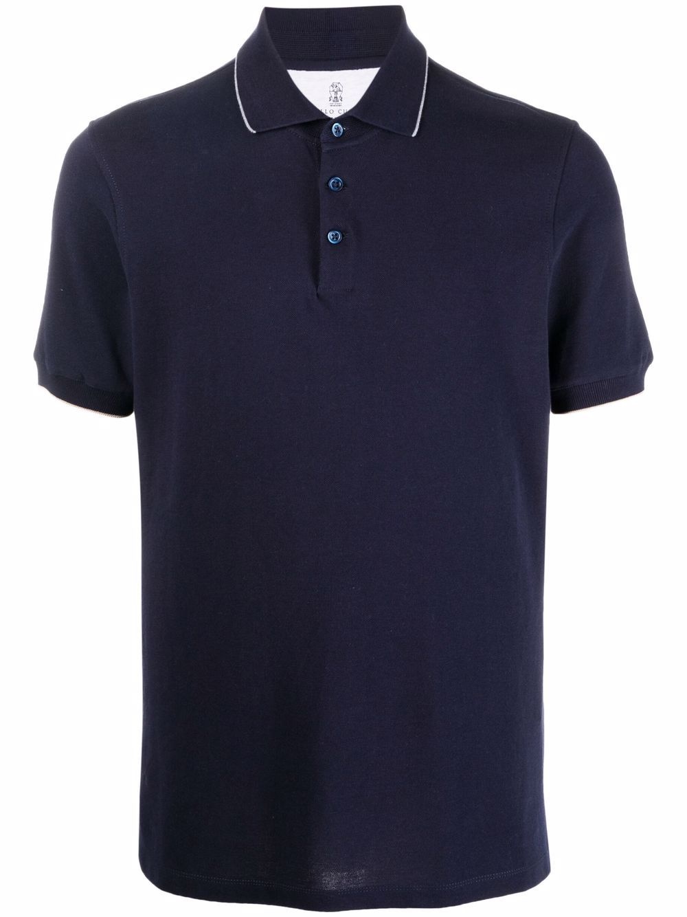 stripe-trim polo shirt - 1