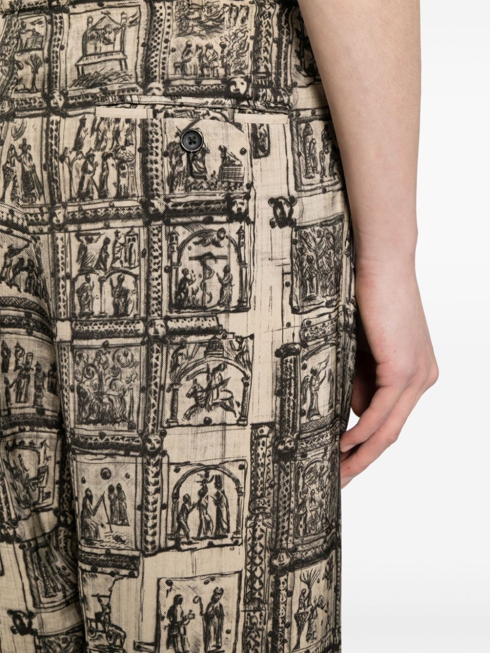 graphic-print straight-leg trousers - 5